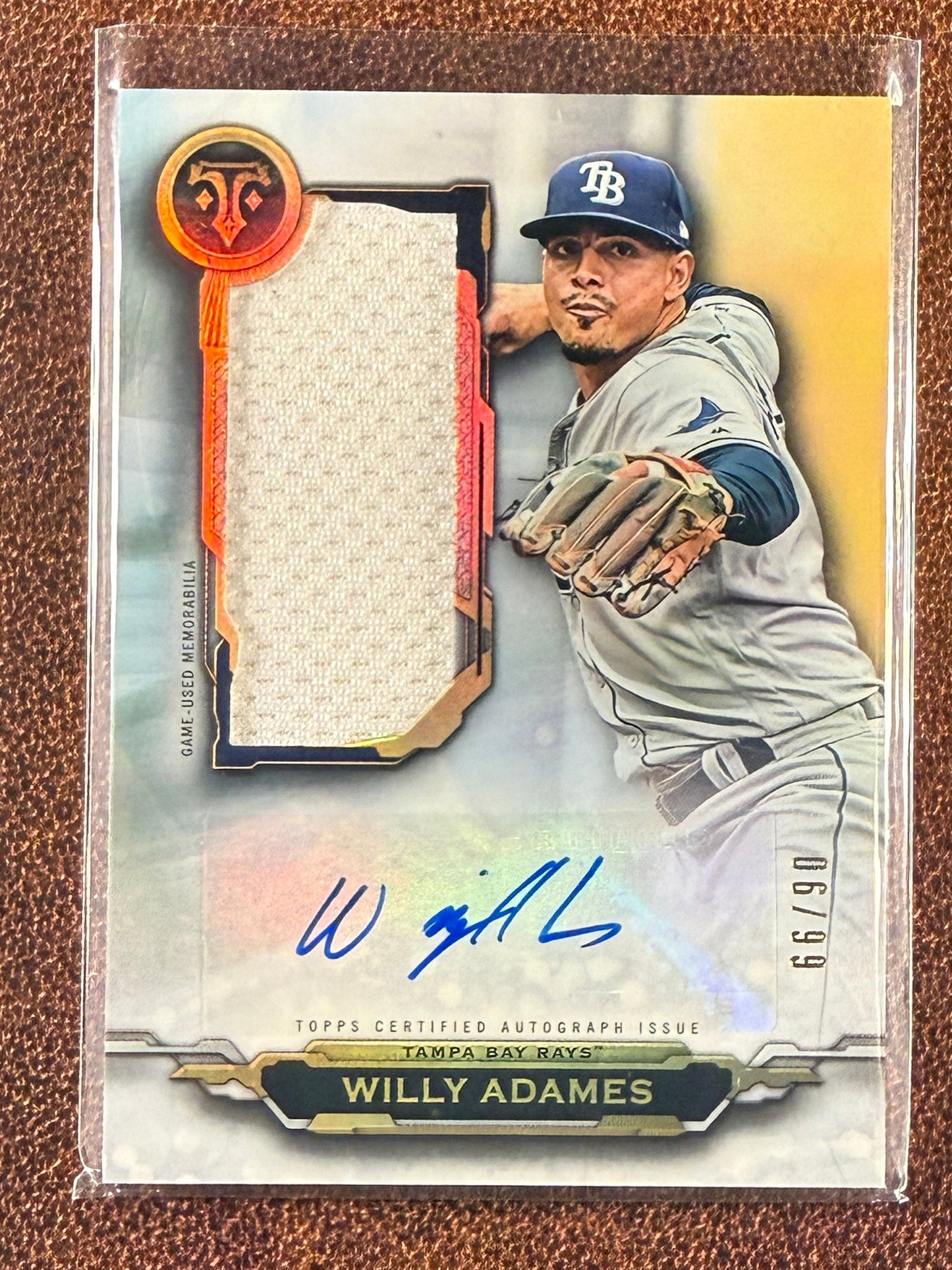 Willy Adames - 2019 Triple Threads - Jumbo RELIC AUTO /99 - Rays