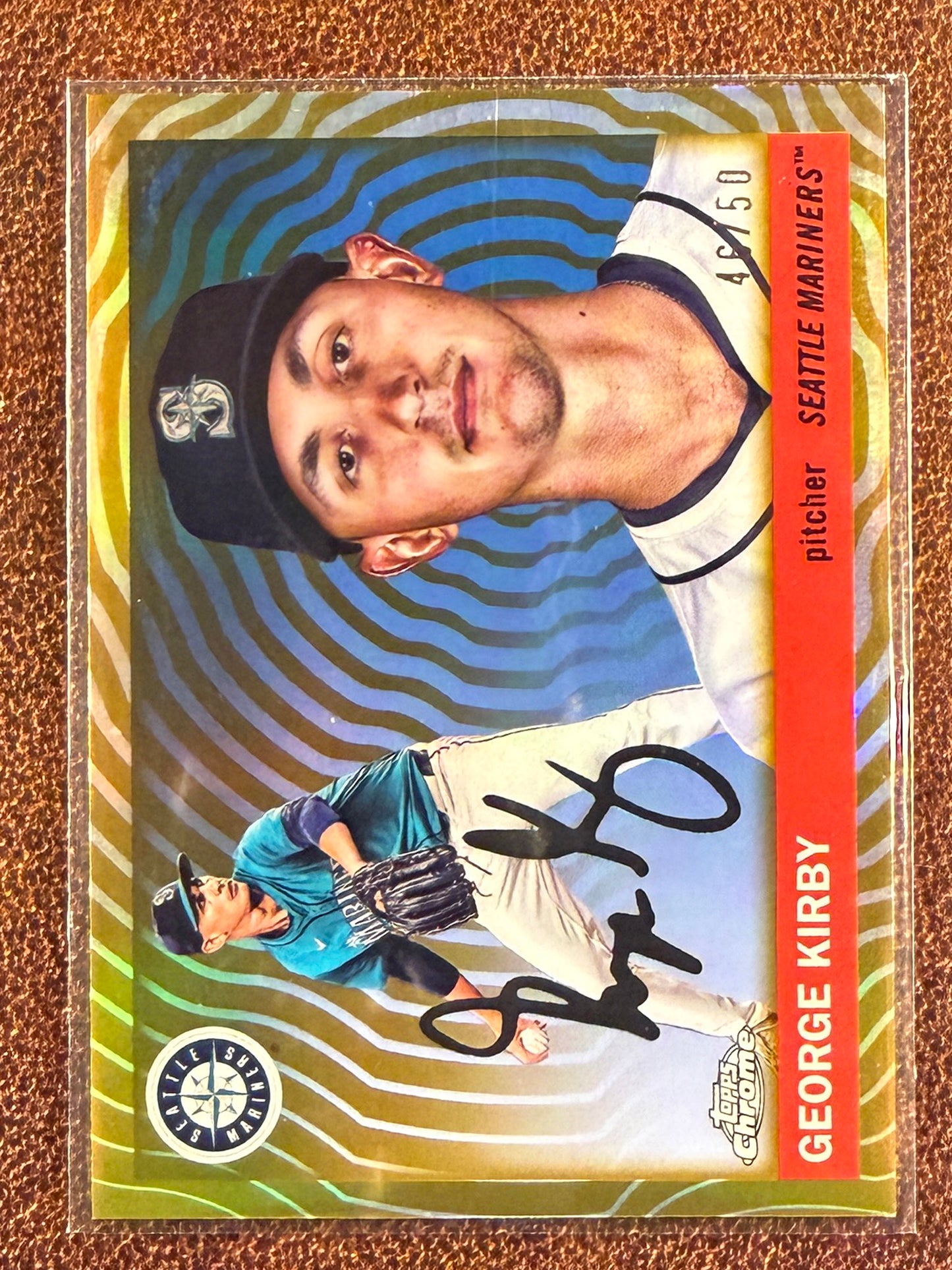 George Kirby - 2025 Topps Chrome Platinum - GOLD Vibrations Refractor /50 - Mariners
