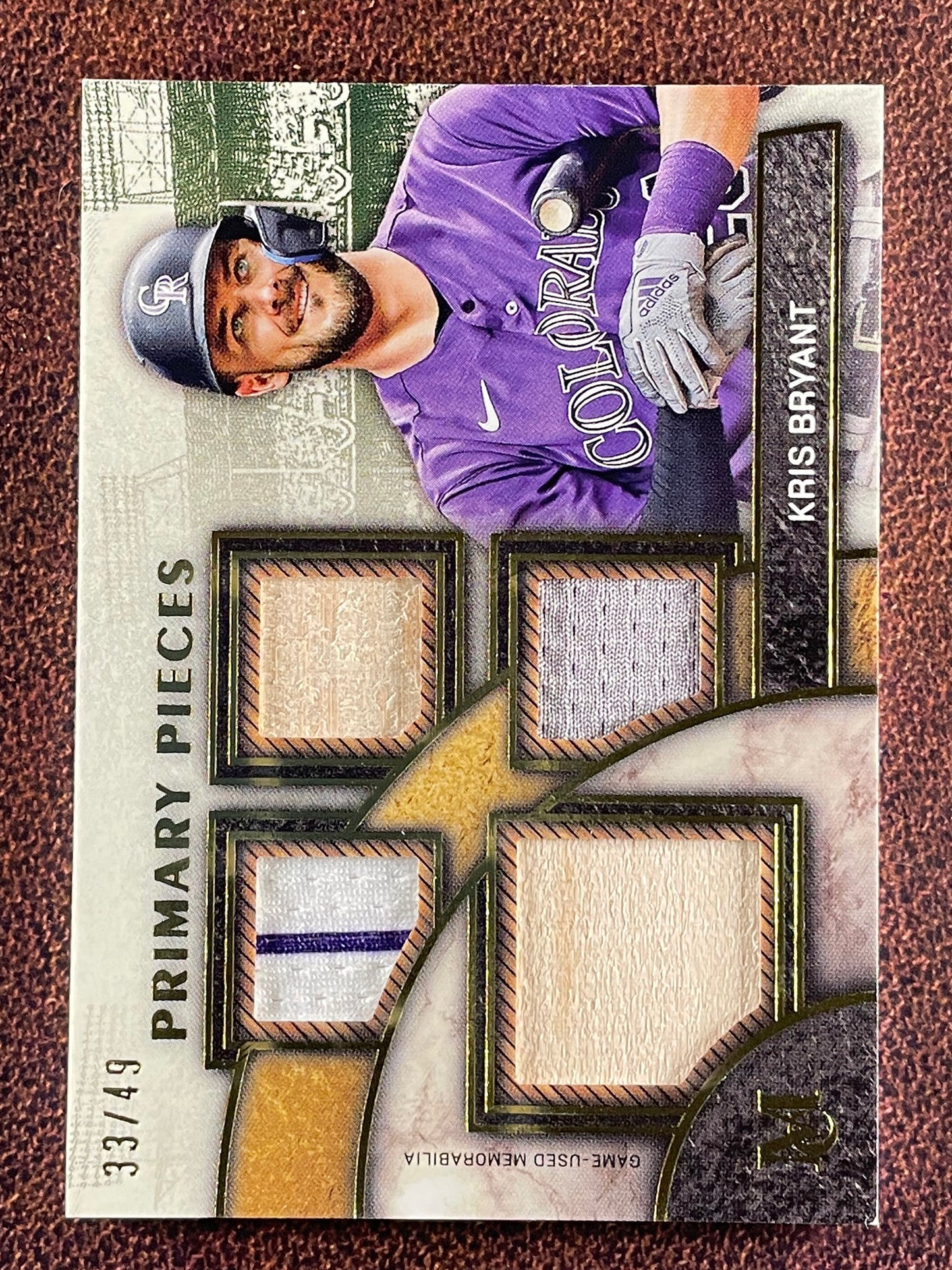 Kris Bryant - 2025 Topps Museum Collection - Primary Pieces Quad RELIC /49 - Rockies