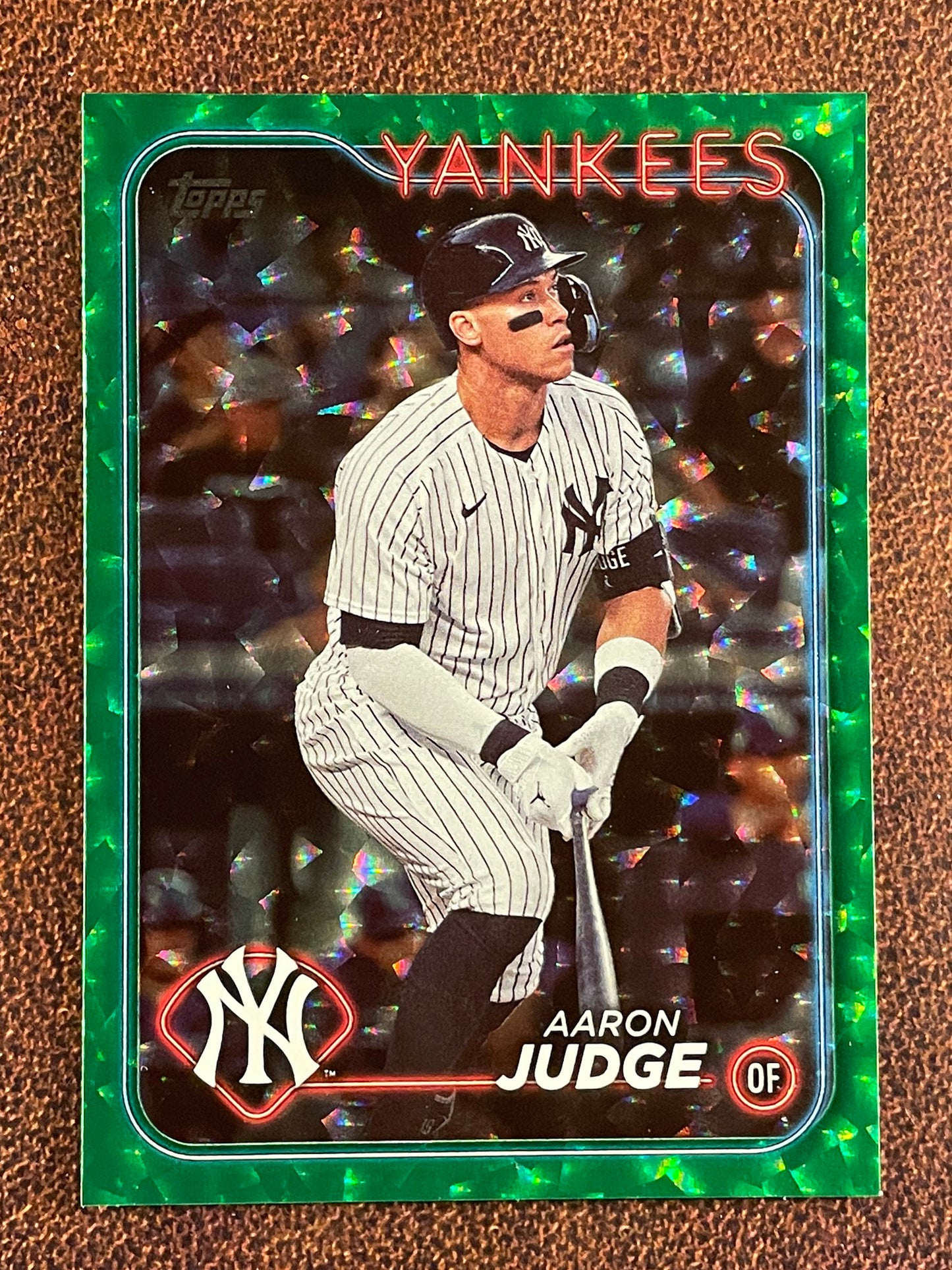 Aaron Judge - 2024 Topps Series 1 - GREEN Crackle Foil /499 - Yankees