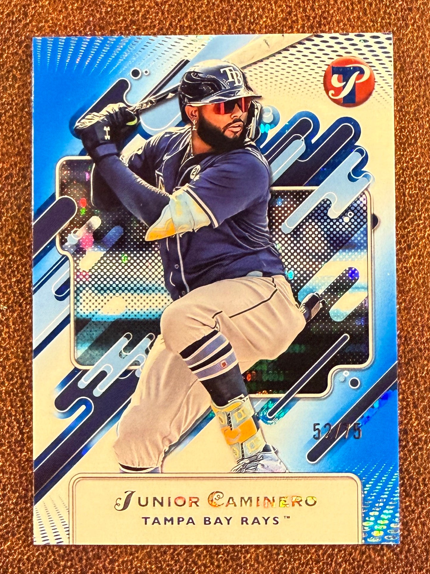 Junior Caminero - 2025 Topps Pristine - BLUE Refractor /75 - Rays
