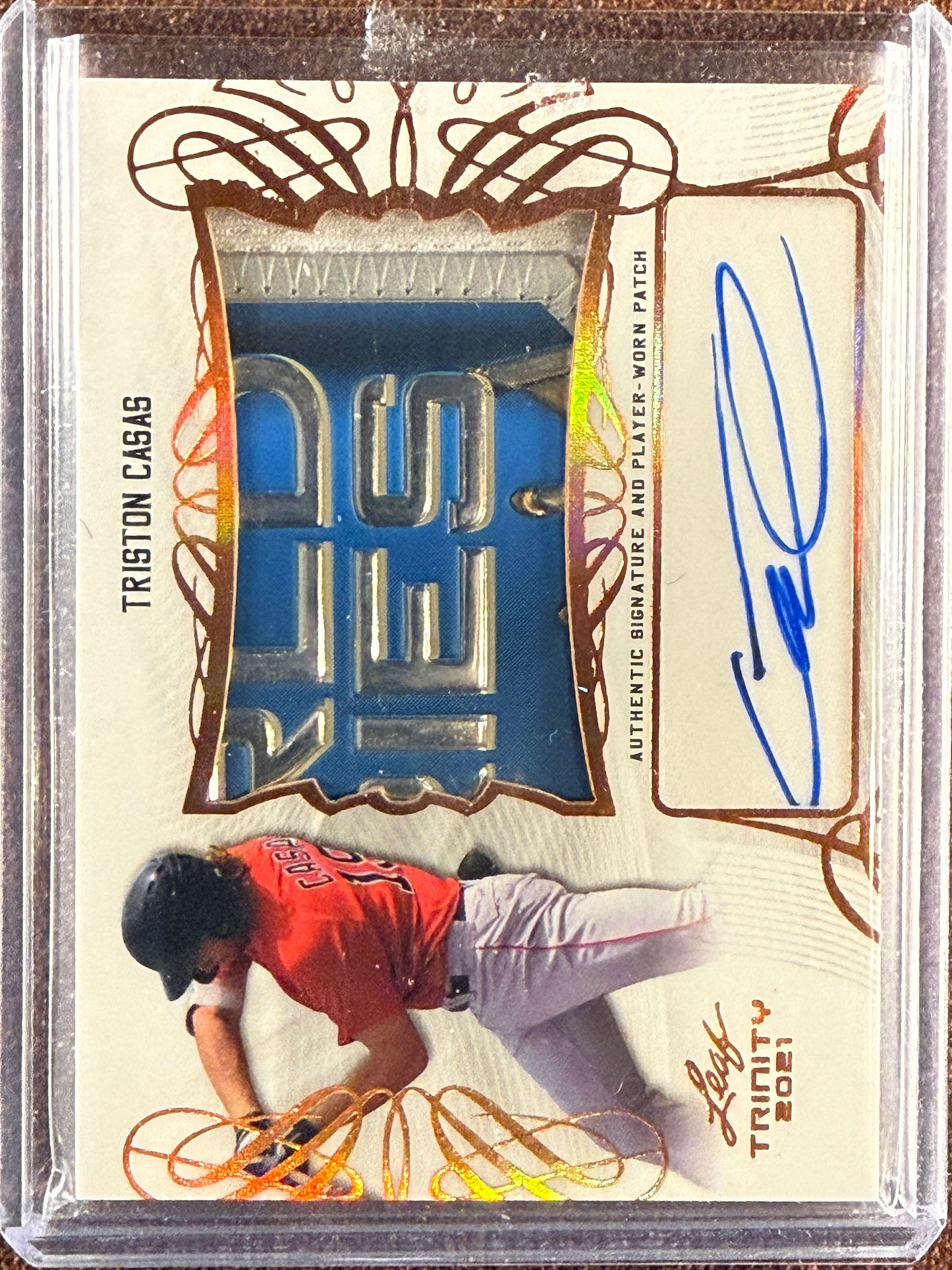 Triston Casas - 2021 Leaf Trinity - BRONZE Patch AUTO - Red Sox
