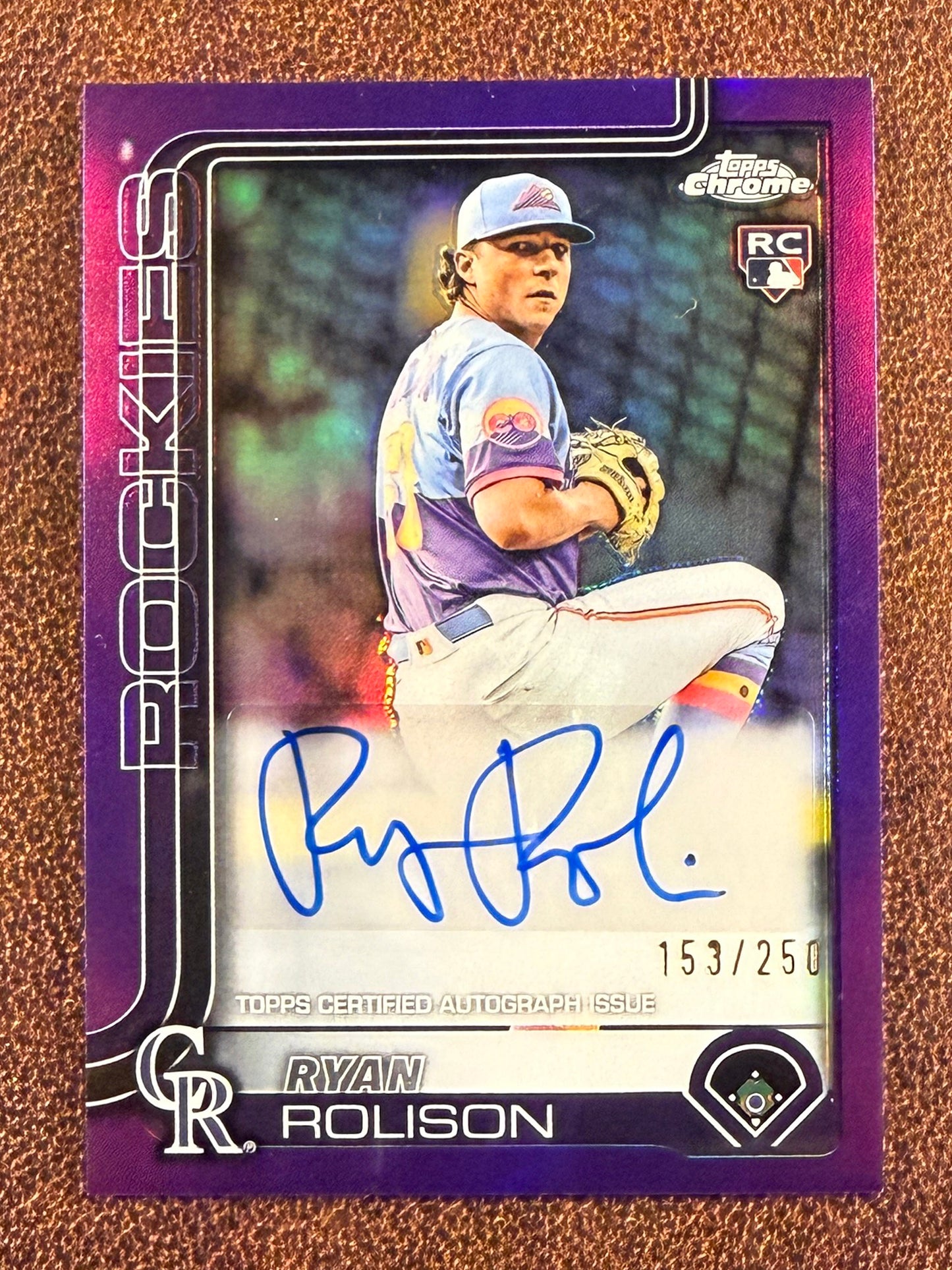 Ryan Rolison - 2025 Topps Chrome - PURPLE AUTO /250 - Rockies