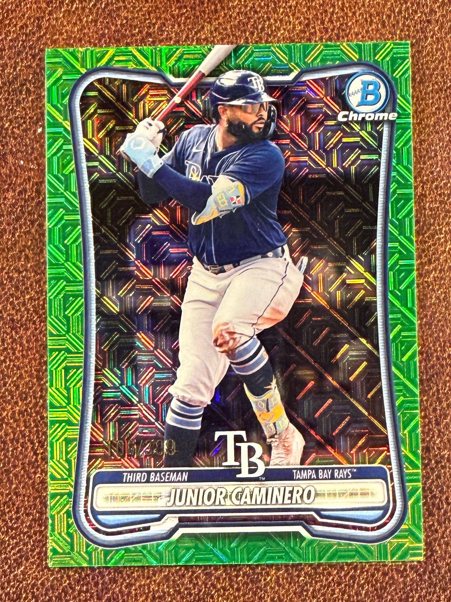 Junior Caminero - 2026 Bowman - Neon Green MOJO /399 - Rays