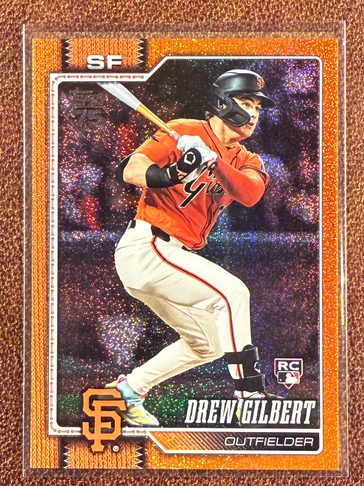 Drew Gilbert - 2026 Topps Series 1 - Rookie ORANGE Sandglitter /25 - Giants