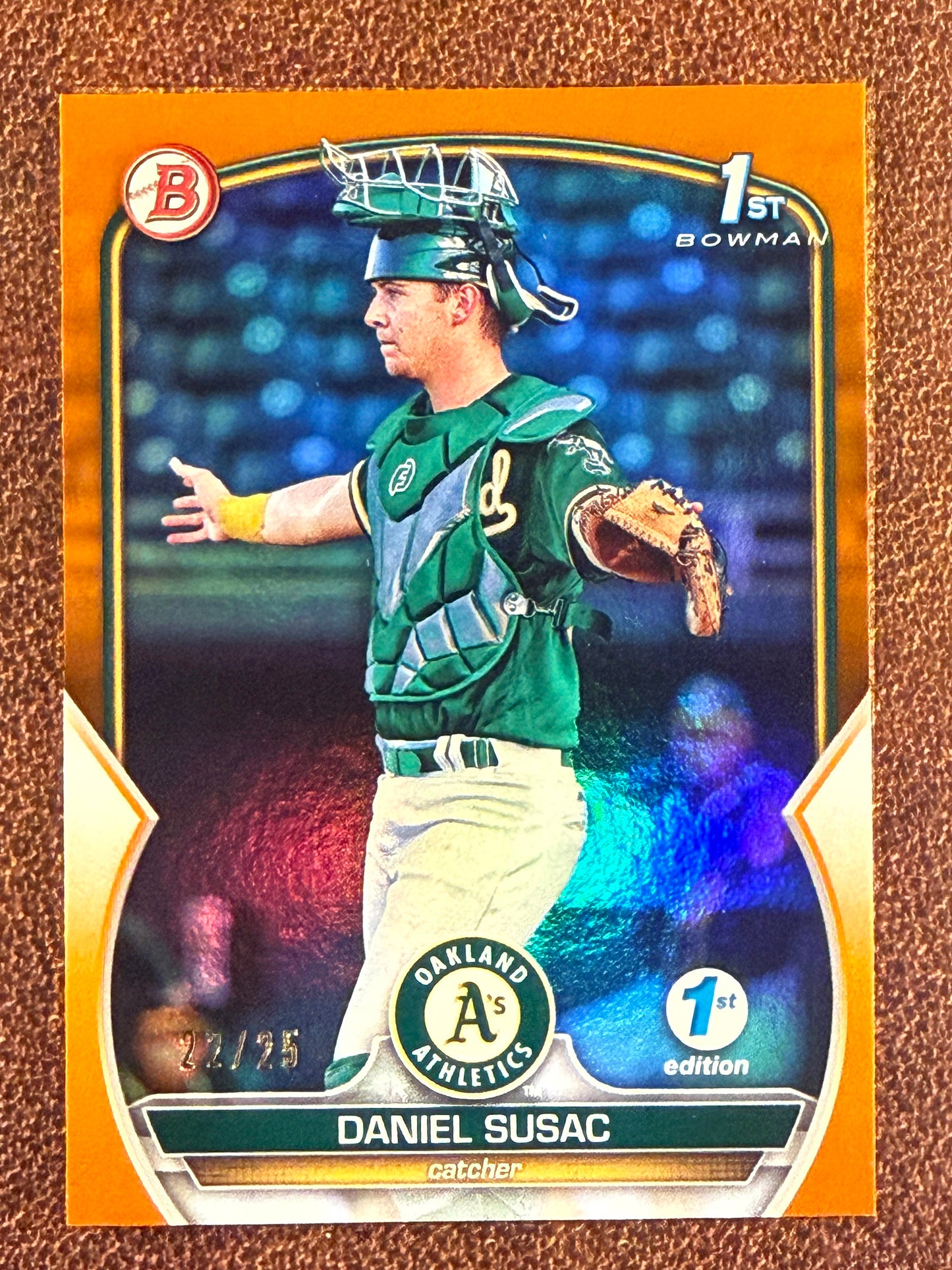 Daniel Susac - 2023 Bowman 1st Edition - ORANGE Foil 1st Bowman /25 - Athletics