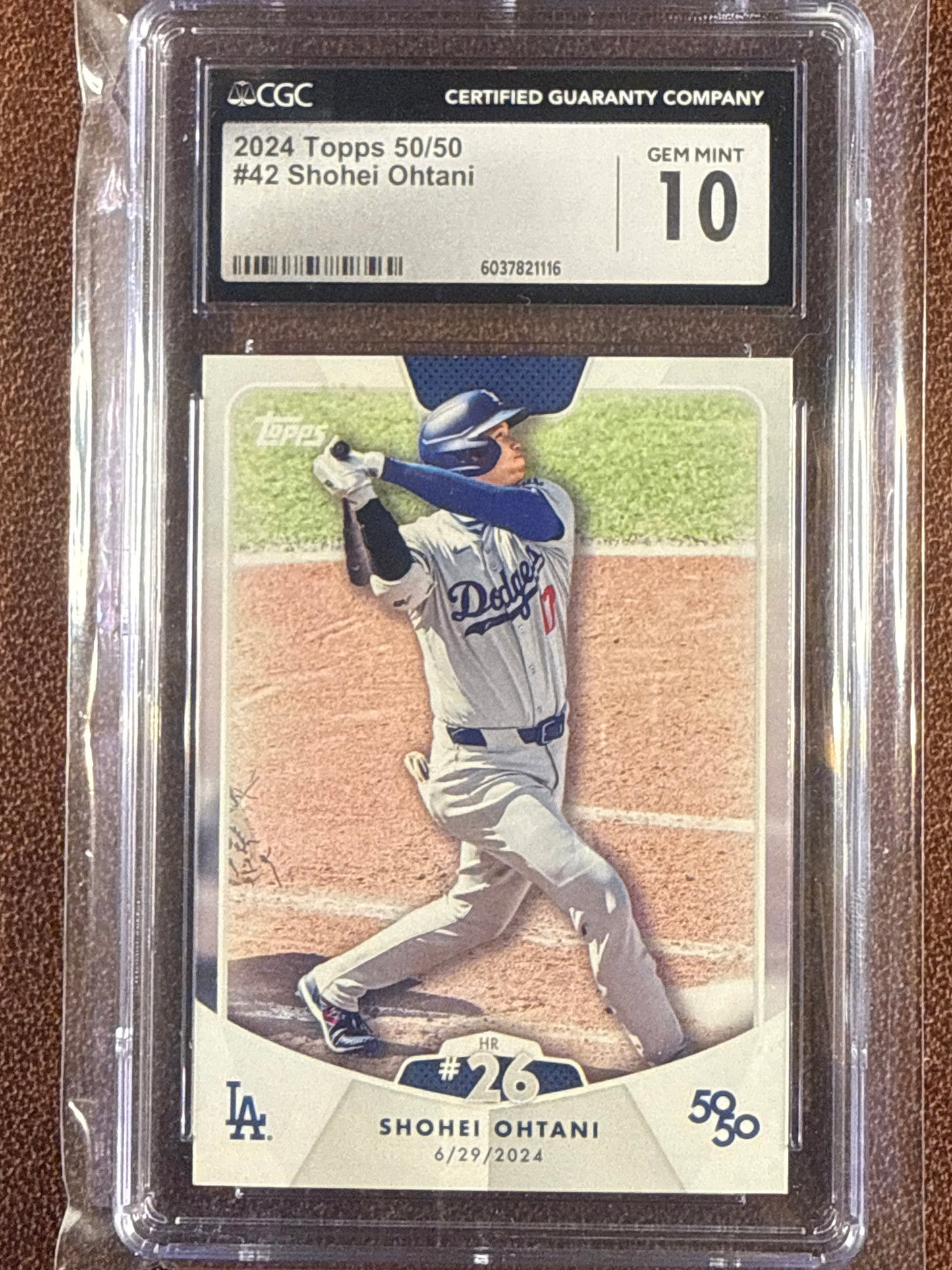 Shohei Ohtani - 2024 Topps 50/50 - 26th Home Run Base CGC 10 (#42) - Dodgers