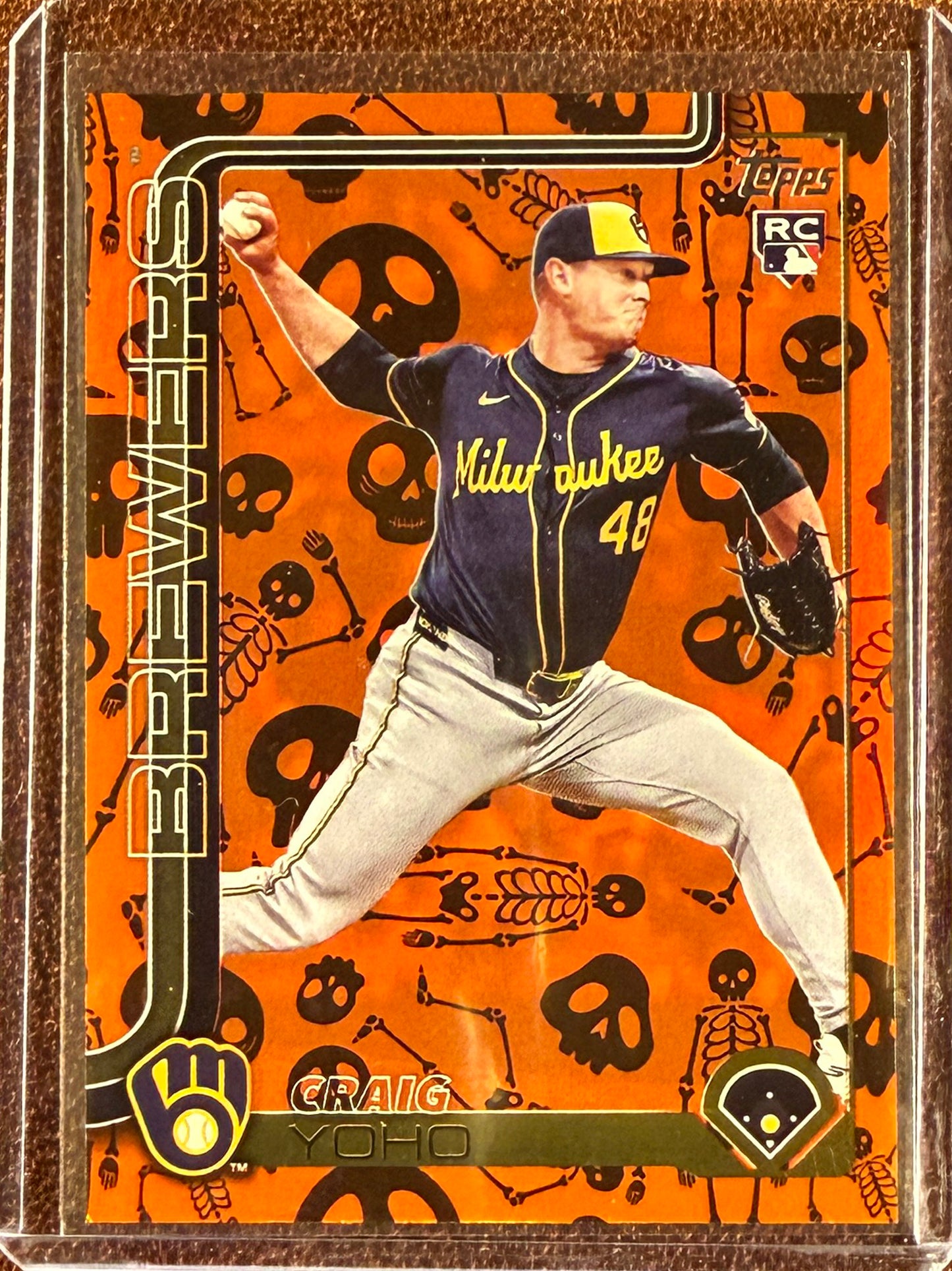 Craig Yoho - 2025 Topps Update - Rookie Skeleton Foil /50 - Brewers