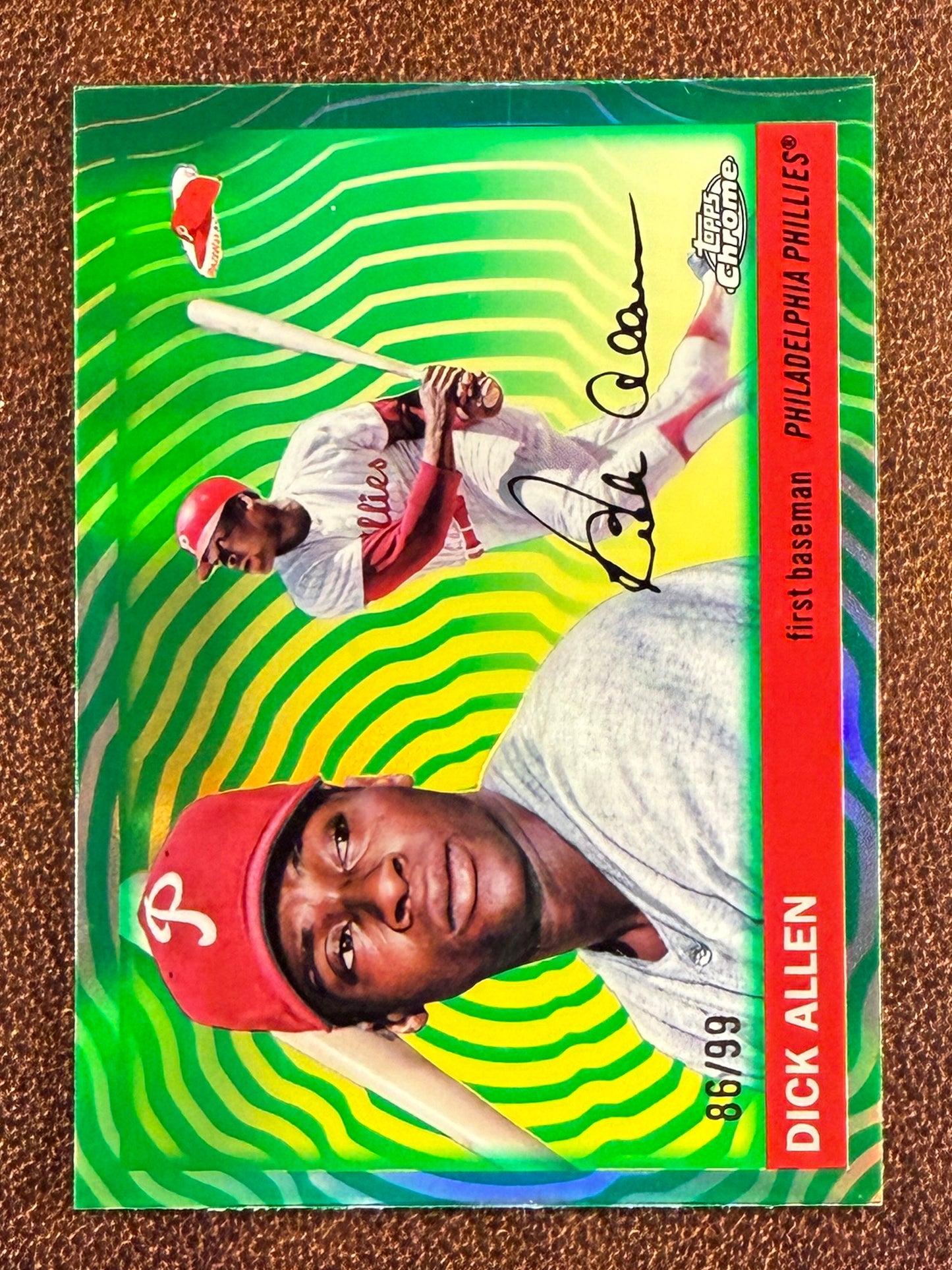 Dick Allen - 2025 Topps Chrome Platinum - GREEN Vibrations Refractor /99 - Phillies
