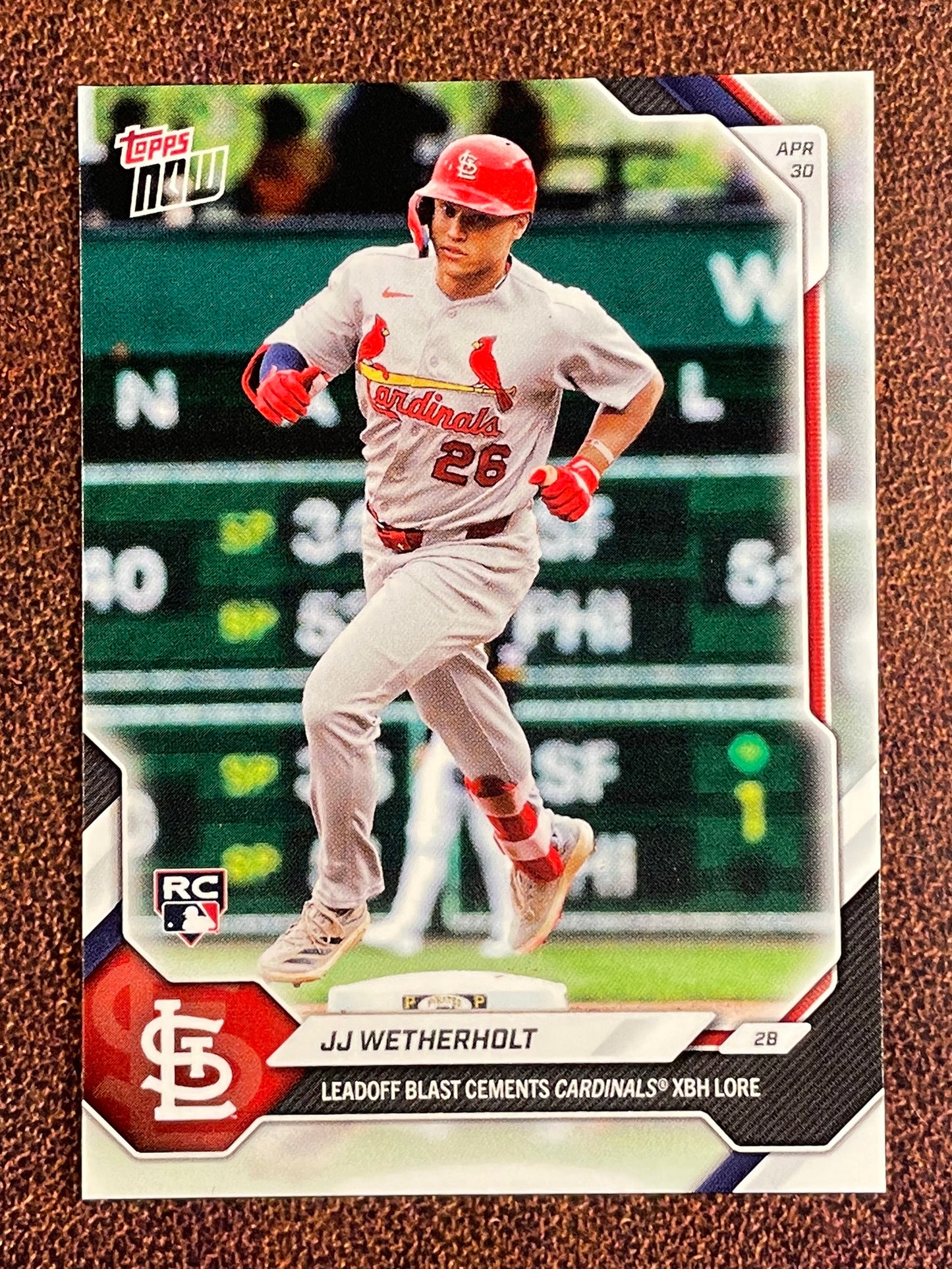 JJ Wetherholt - 2026 Topps Now - Card 144 (PR: 2056) Rookie - Cardinals