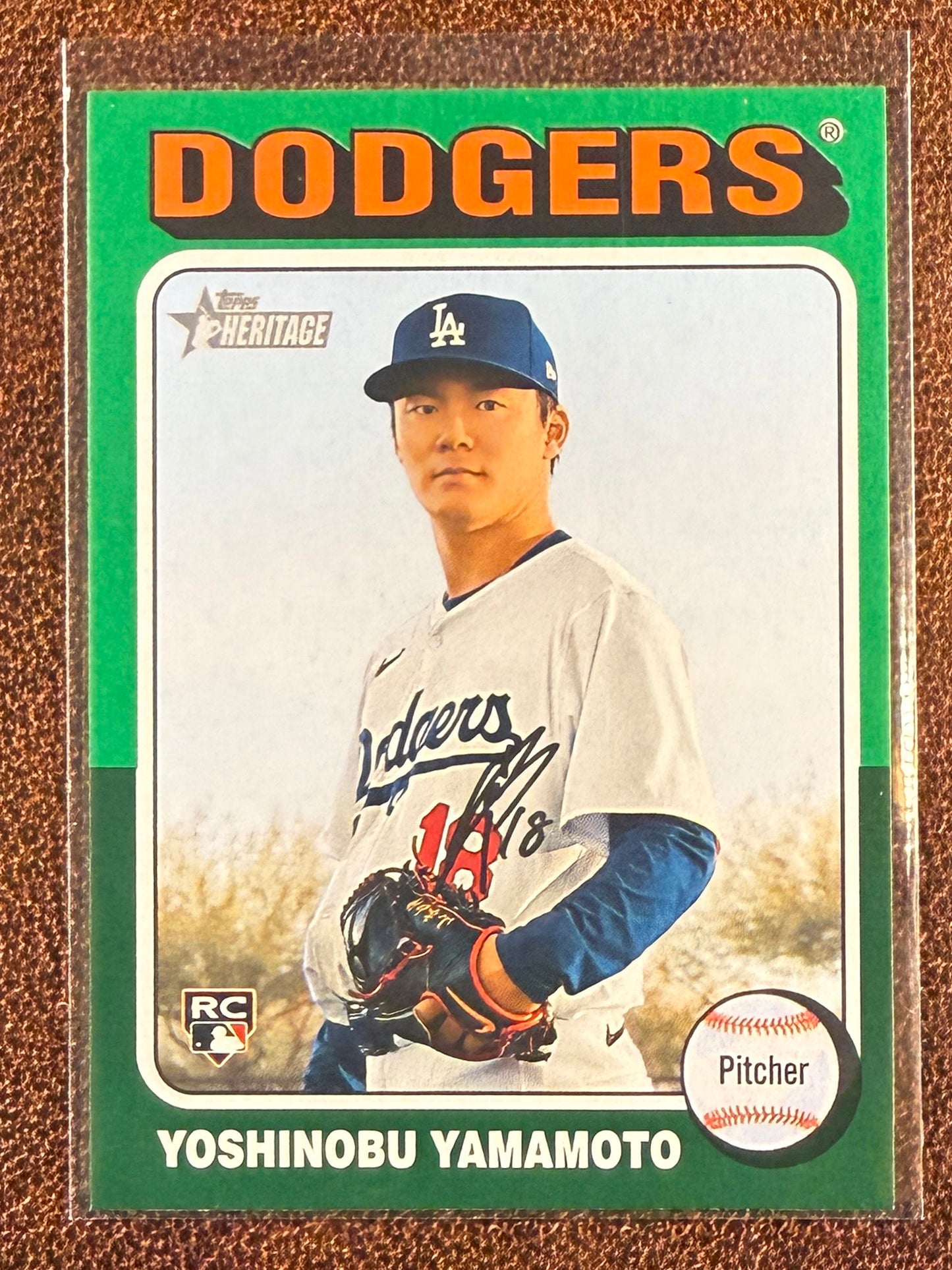 Yoshinobu Yamamoto - 2024 Topps Heritage - Rookie GREEN border - Dodgers