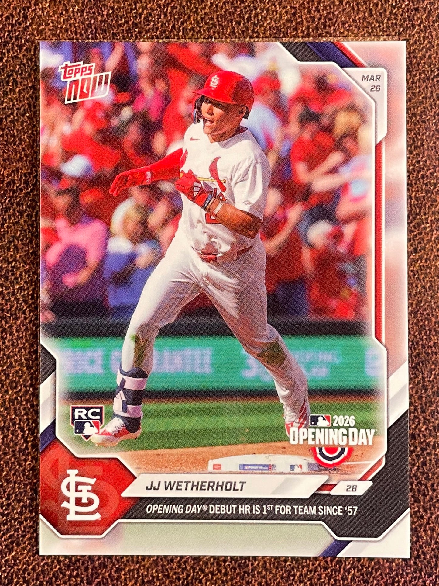 JJ Wetherholt - 2026 Topps Now - Card 8 (PR: 11,148) Rookie - Cardinals