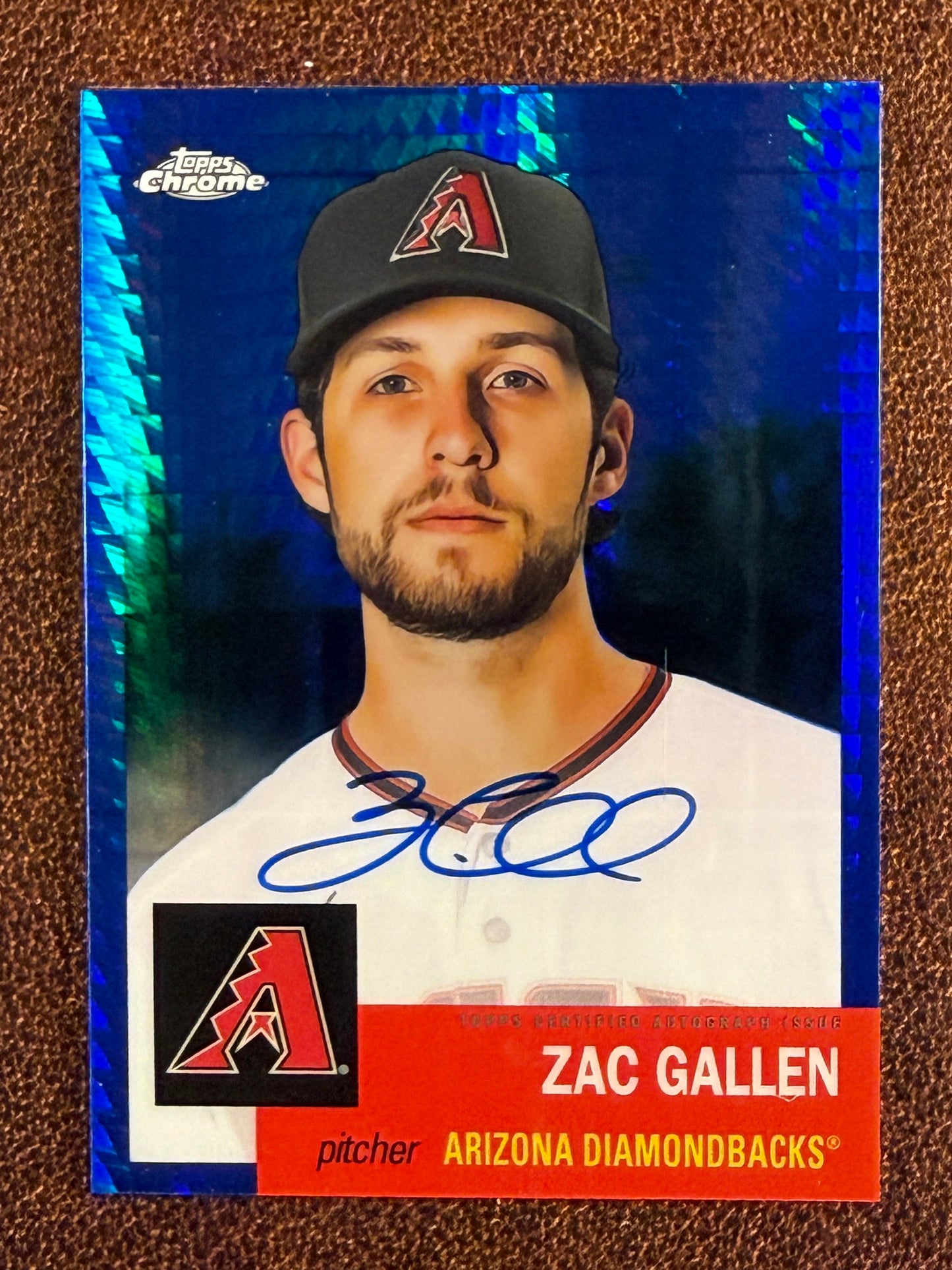 Zac Gallen - 2022 Topps Chrome Platinum Anniversary - BLUE Prism AUTO 99/99 (**small surface issues**) - Diamondbacks