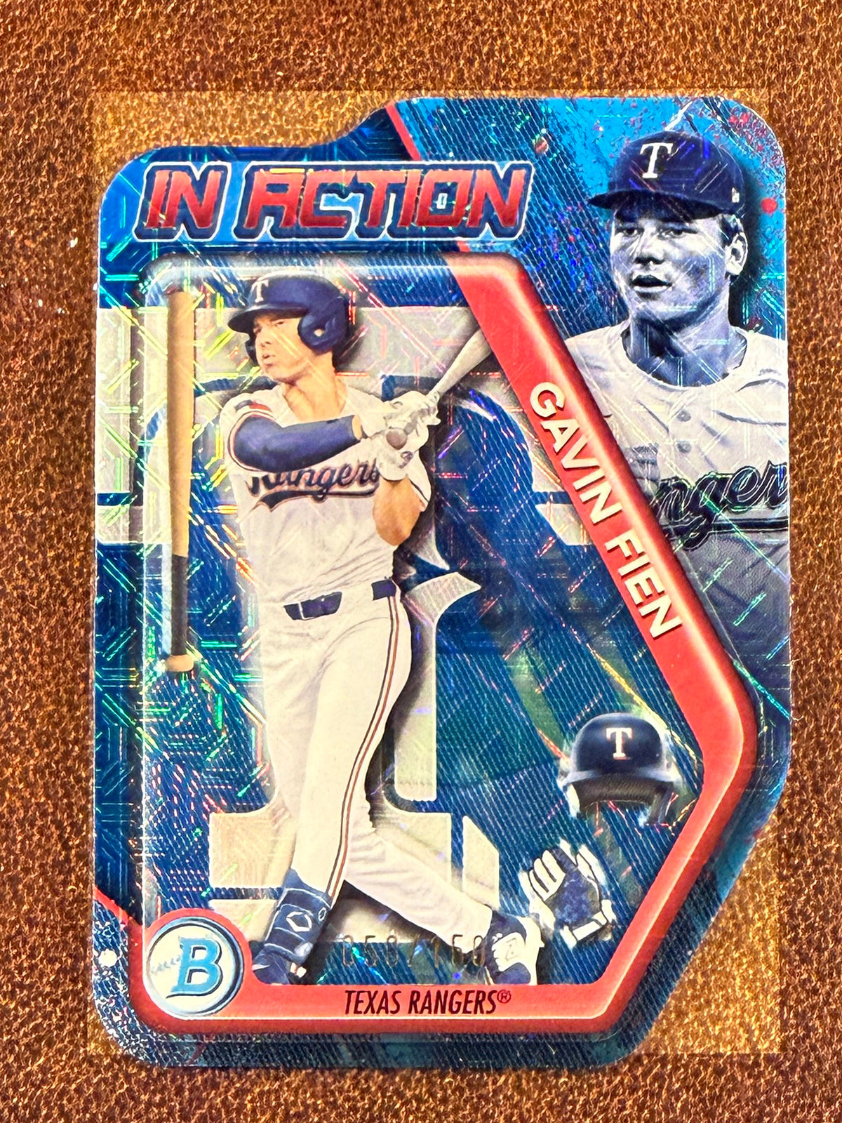 Gavin Fien - 2025 Bowman - BLUE In Action MOJO /150 - Rangers