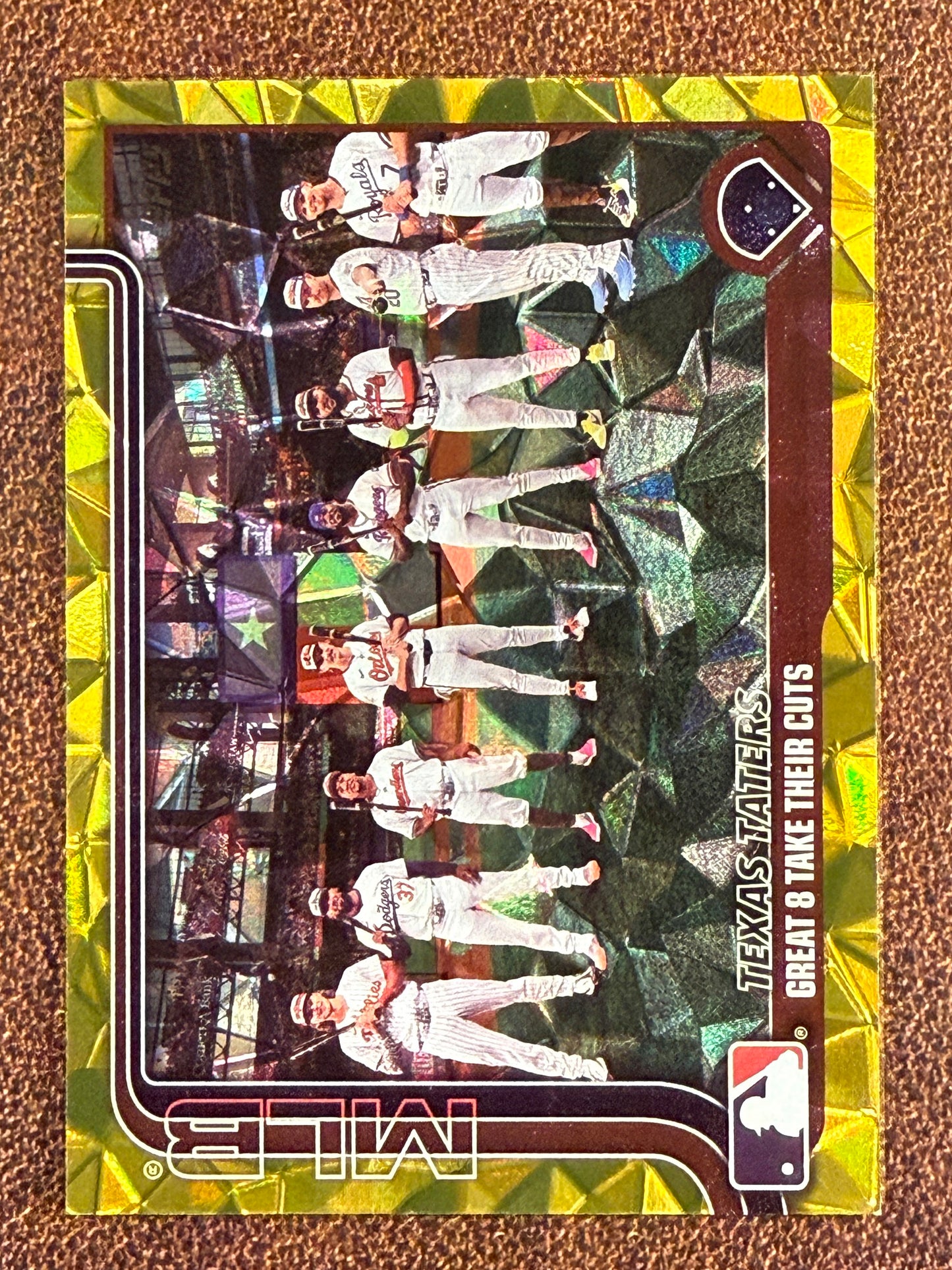 Texas Taters - 2025 Topps Series 2 - GOLD Diamante /50 (**Bottom Left Corner Issue**) - Rangers