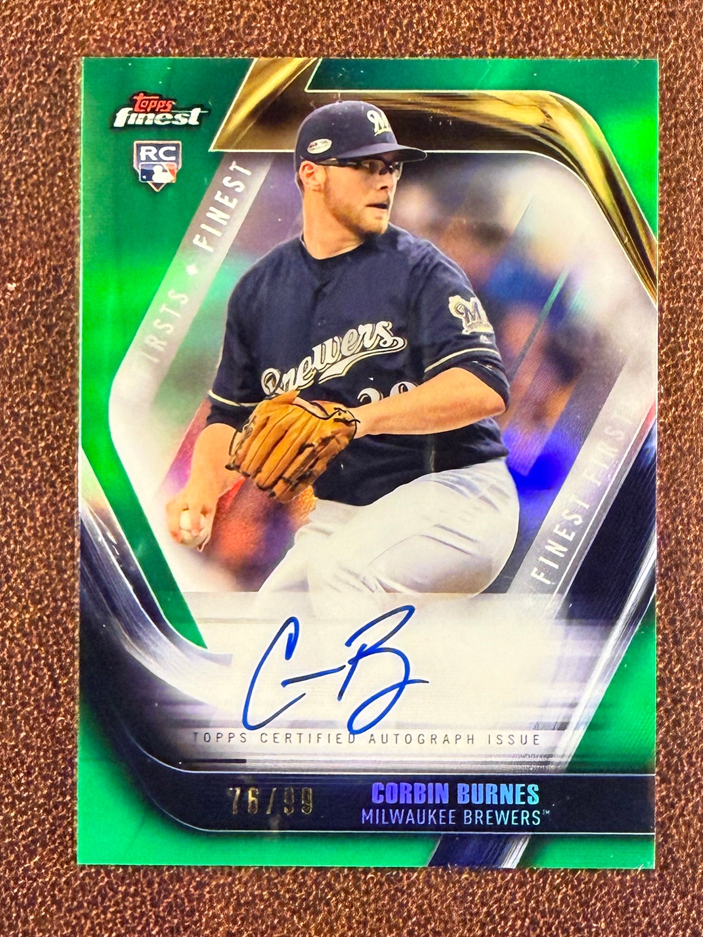 Corbin Burnes - 2019 Topps Finest - Rookie GREEN AUTO /99 - Brewers