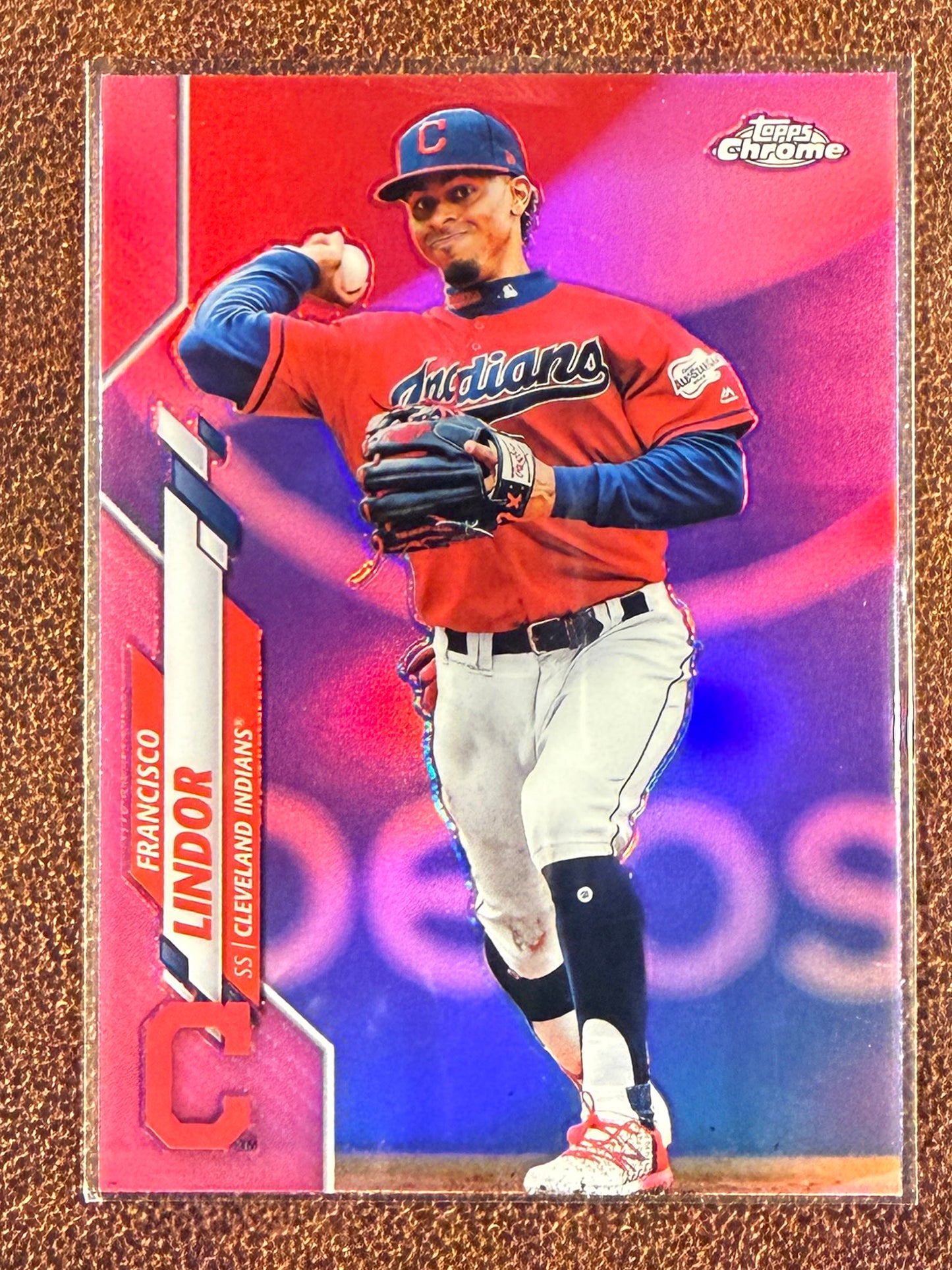Francisco Lindor - 2020 Topps Chrome - PINK Refractor - Guardians