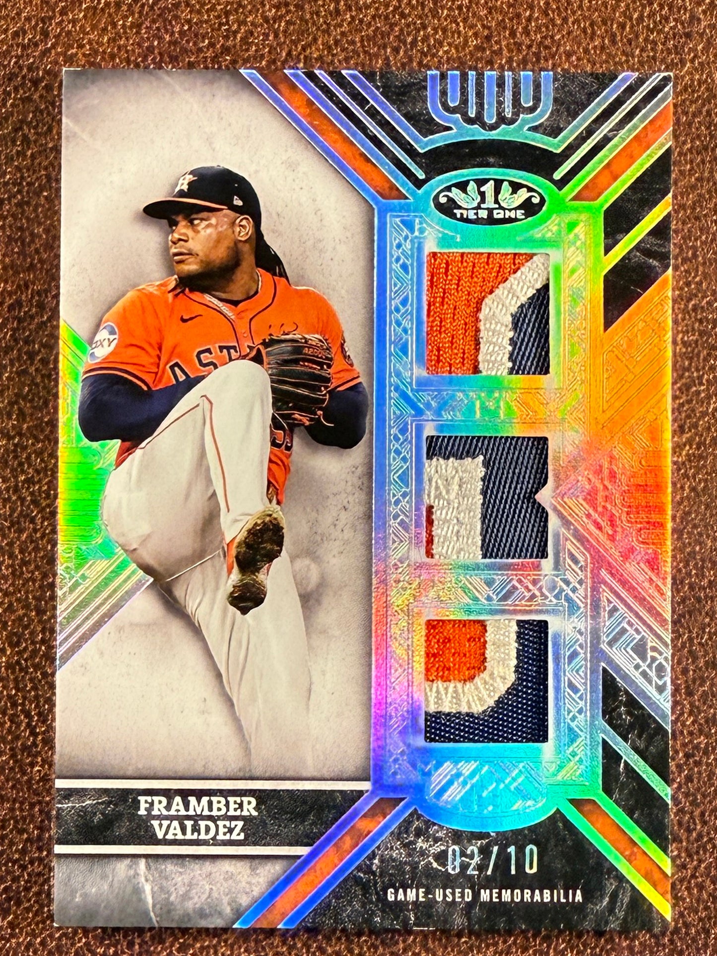 Framber Valdez - 2025 Topps Tier One - Triple RELIC /10 (*Edge Whiting*) - Astros