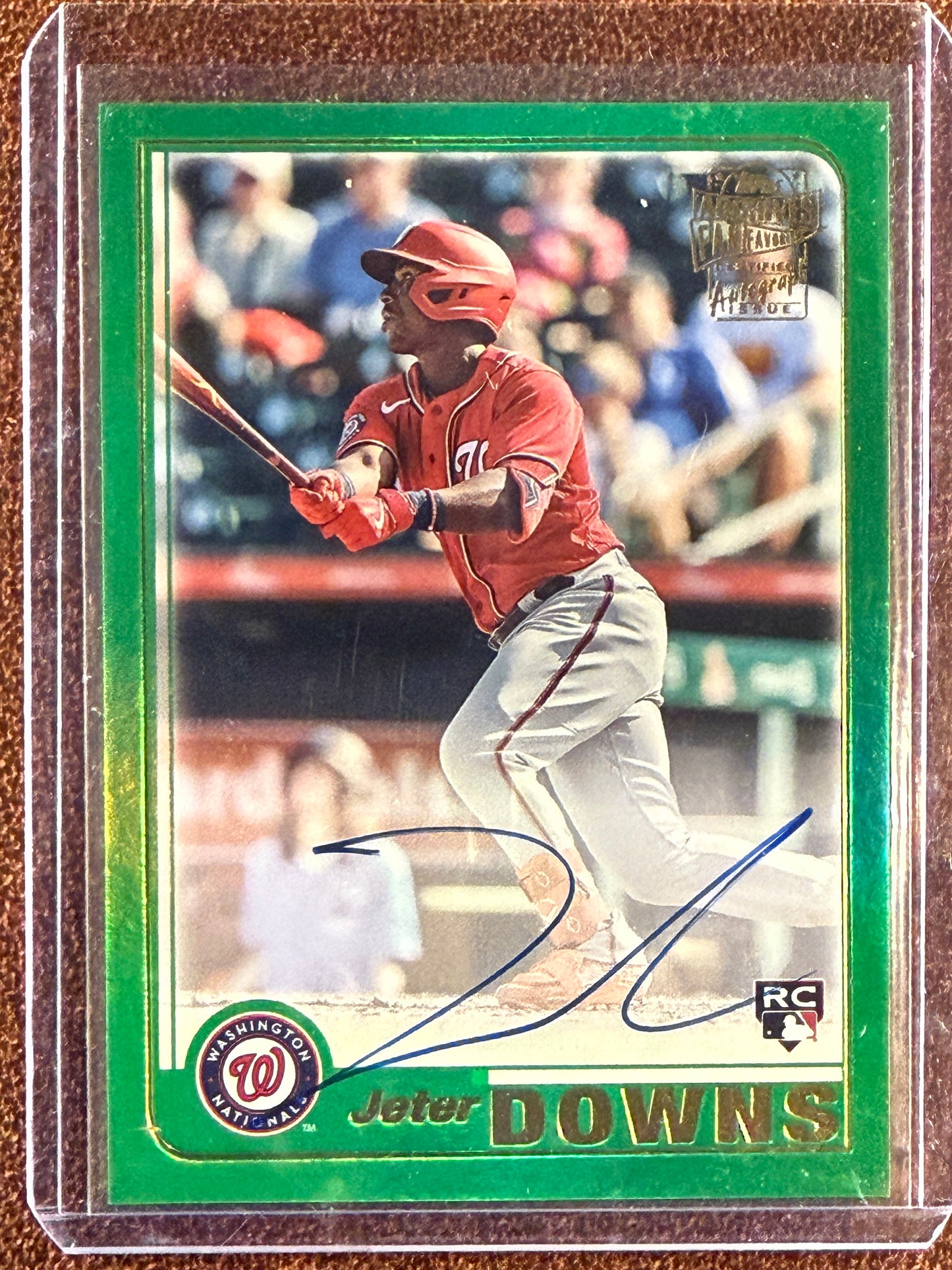 Jeter Downs - 2023 Topps Archives - Rookie GREEN AUTO /99 - Nationals