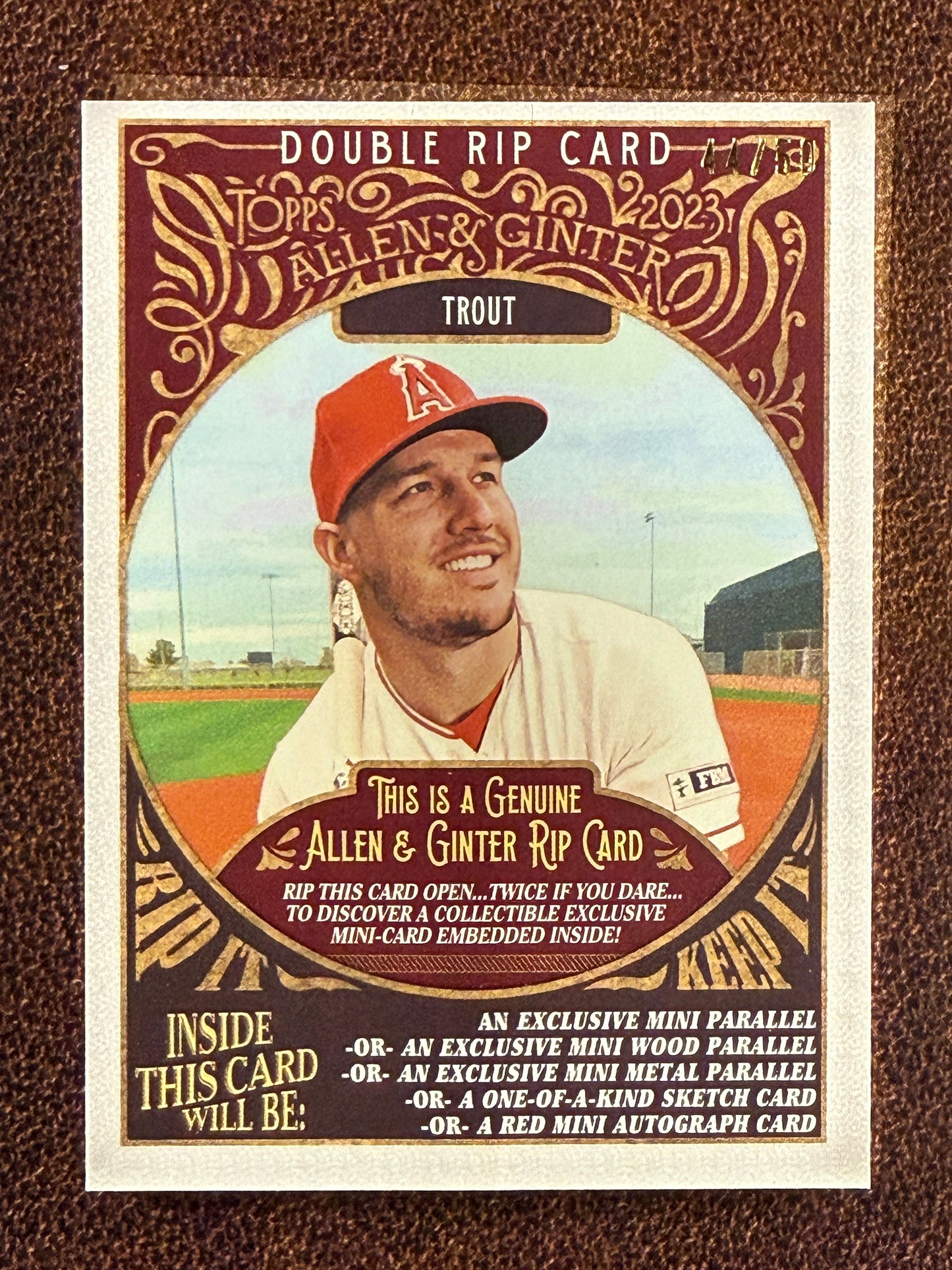 Mike Trout/Mookie Betts - 2023 Allen and Ginter - Double Rip Card /50 (Unripped) - Astros