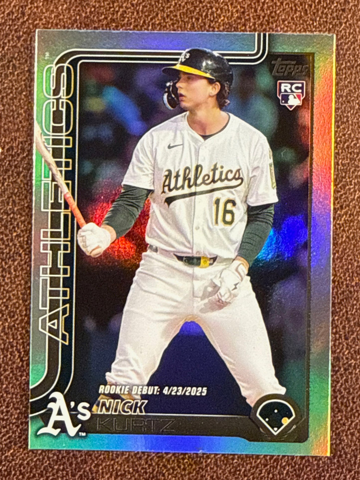 Nick Kurtz - 2025 Topps Update - Rookie Debut Rainbow Foil - Athletics