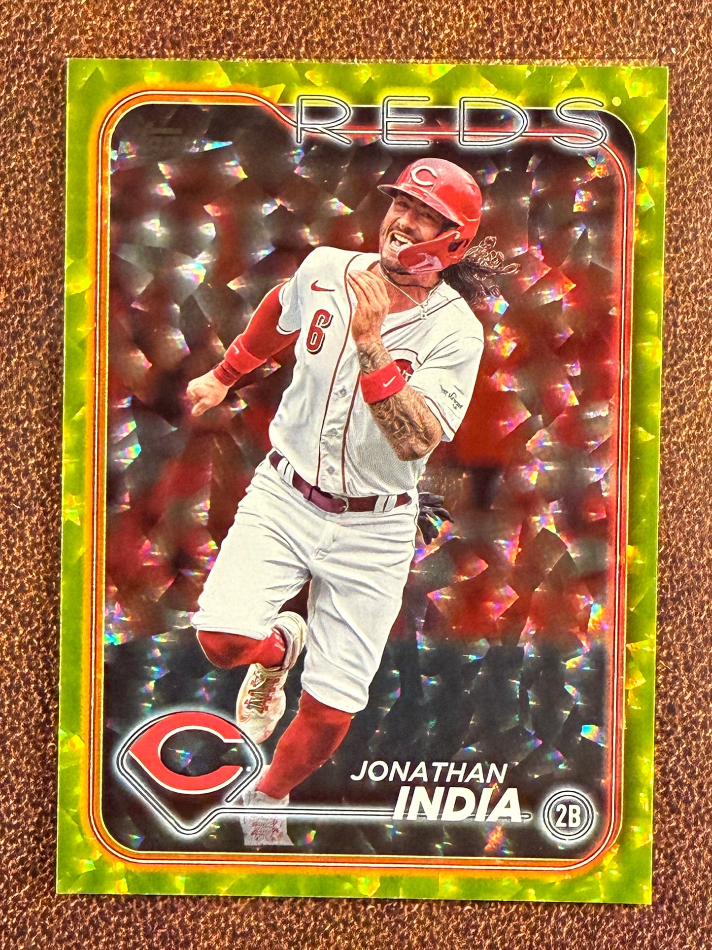 Jonathan India - 2024 Topps Series 1 - YELLOW Crackle /50 - Reds