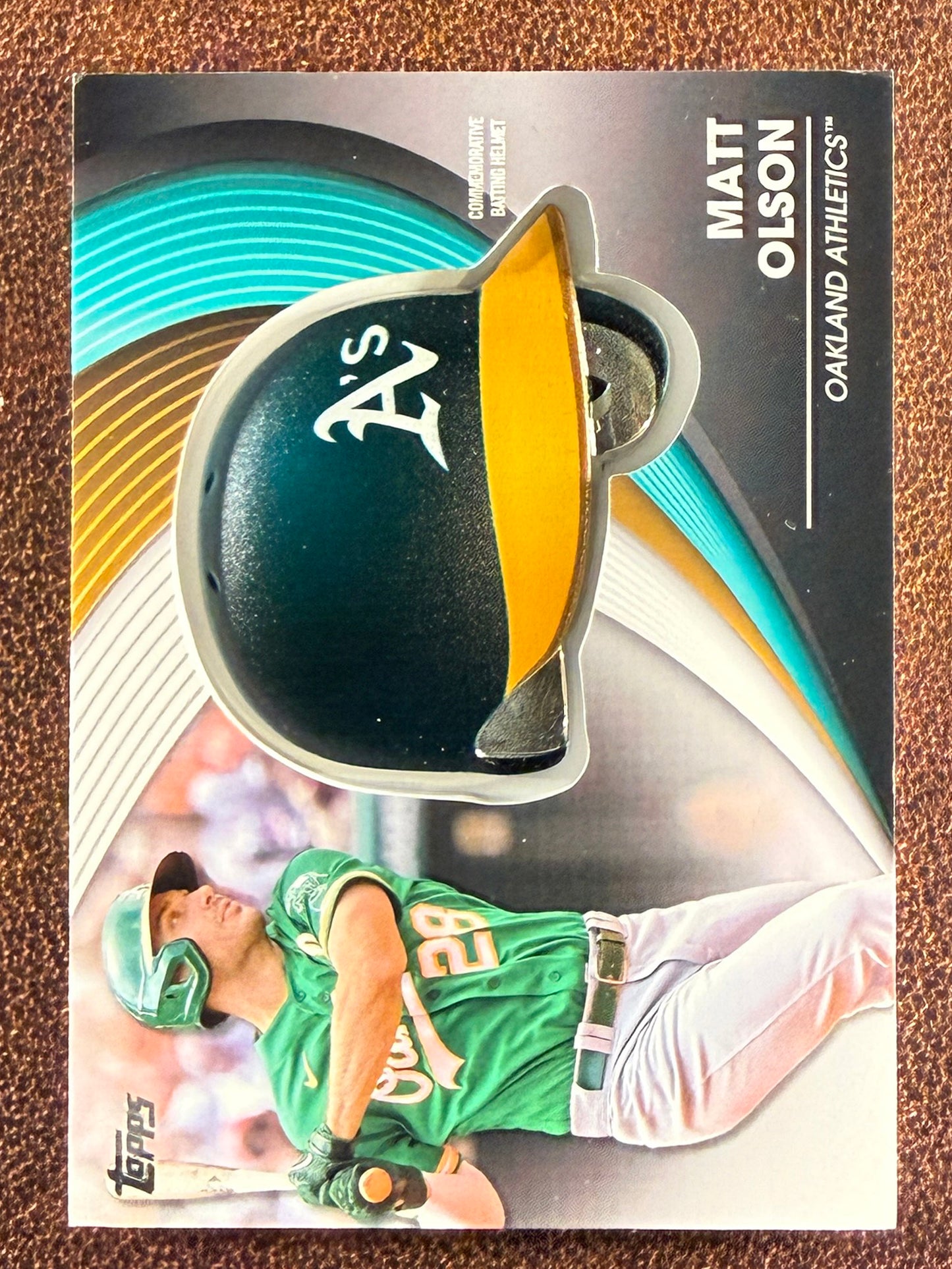 Matt Olson - 2022 Topps Series 2 - Batting Helmet RELIC - Athletics