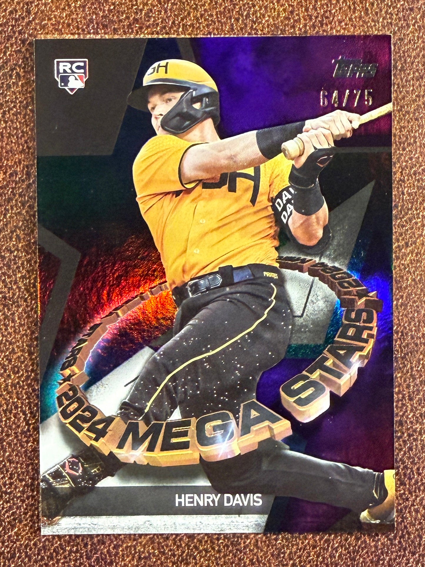 Henry Davis - 2024 Topps Series 1 - PURPLE Mega Stars /75 - Pirates