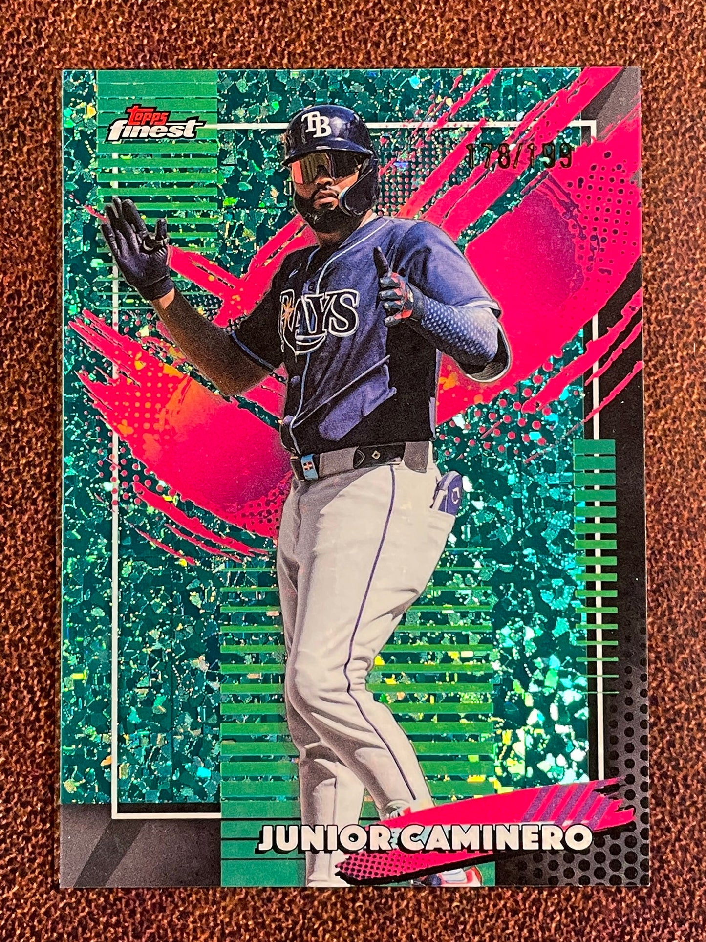 Junior Caminero - 2026 Topps Finest - AQUA Rare Mini Diamond /199 - Rays