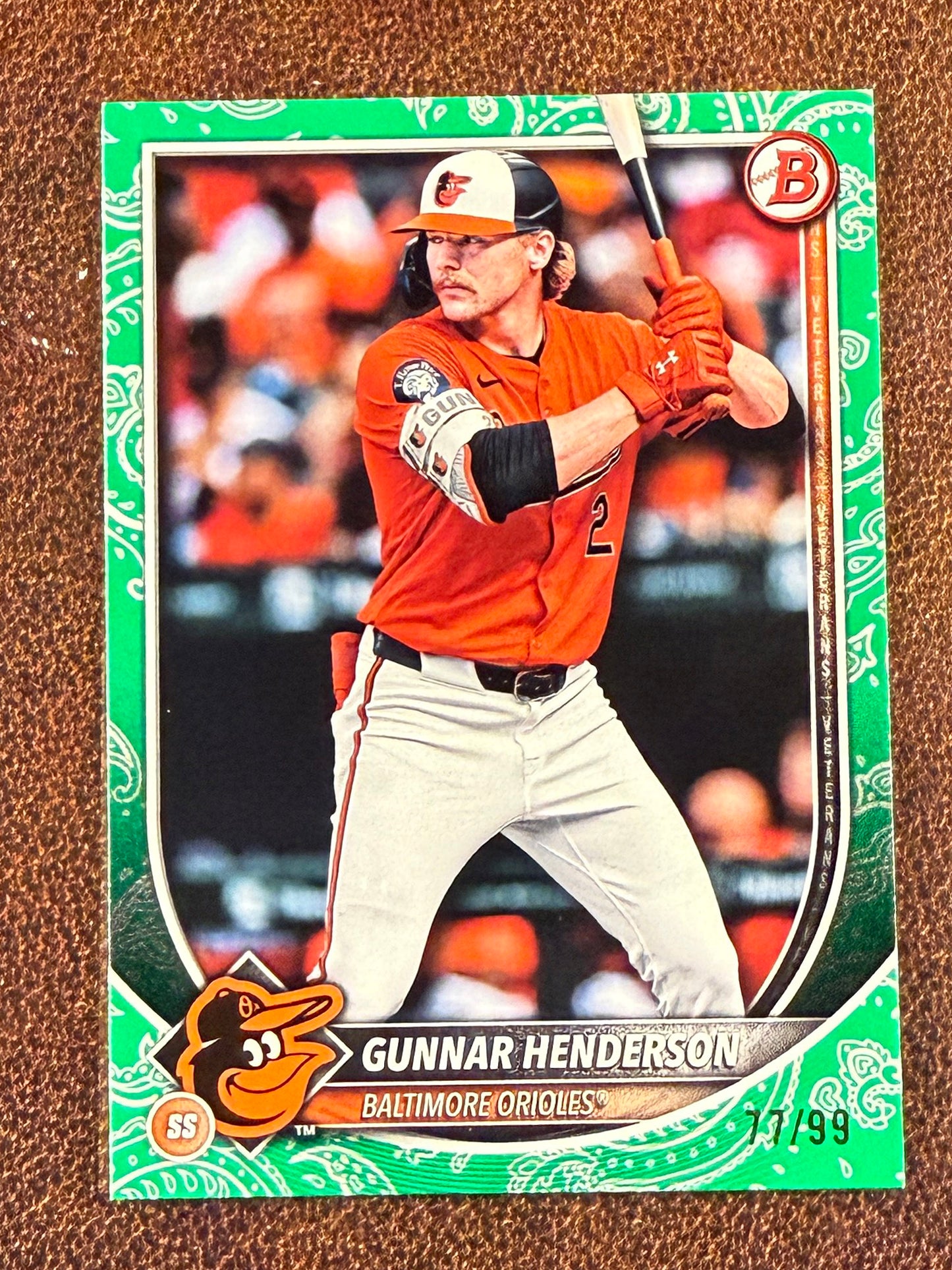 Gunnar Henderson - 2026 Bowman - GREEN Pattern Paper /99 - Orioles