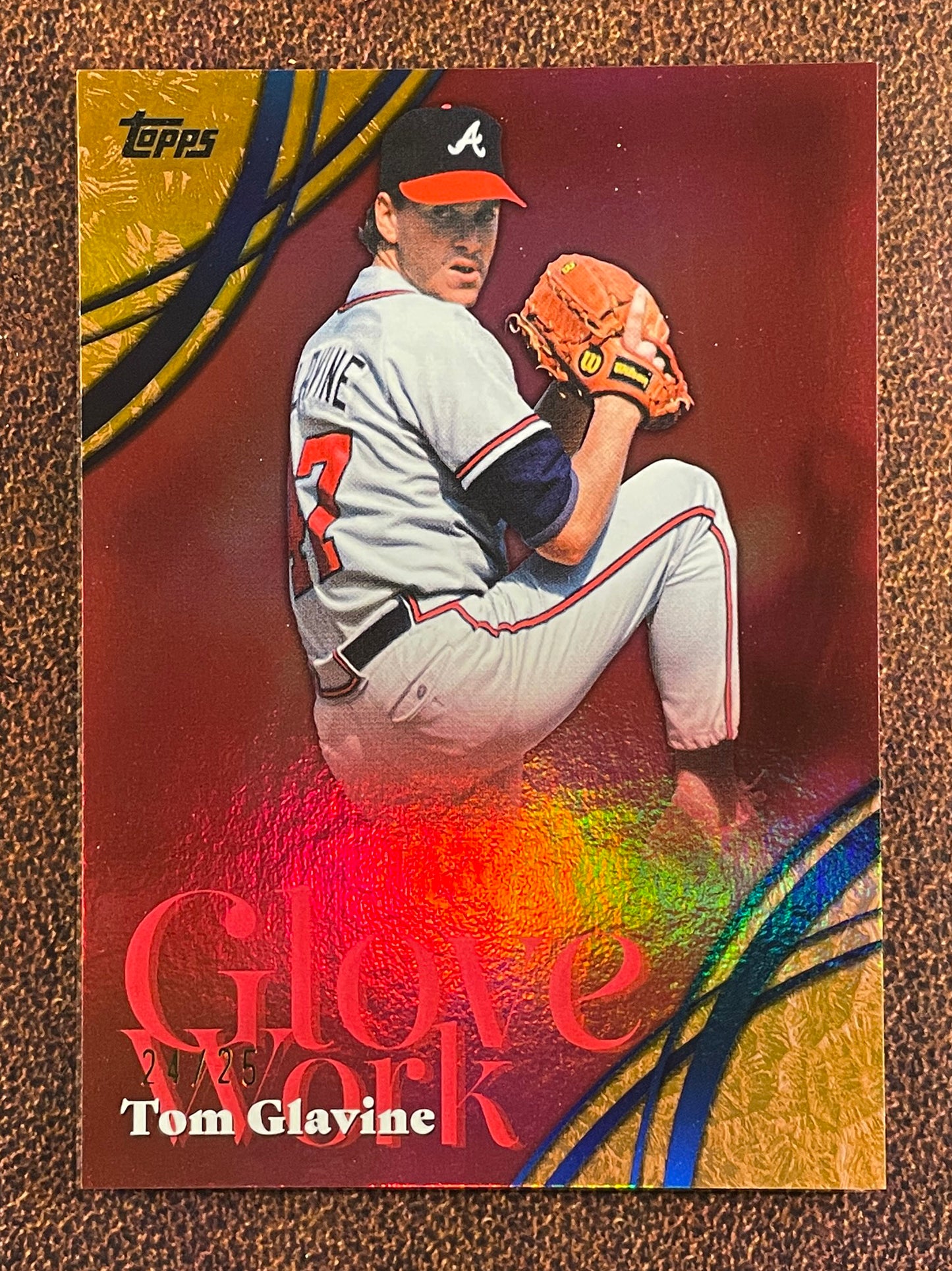 Tom Glavine - 2026 Topps Series 2 - ORANGE Glove Work /25 - Braves