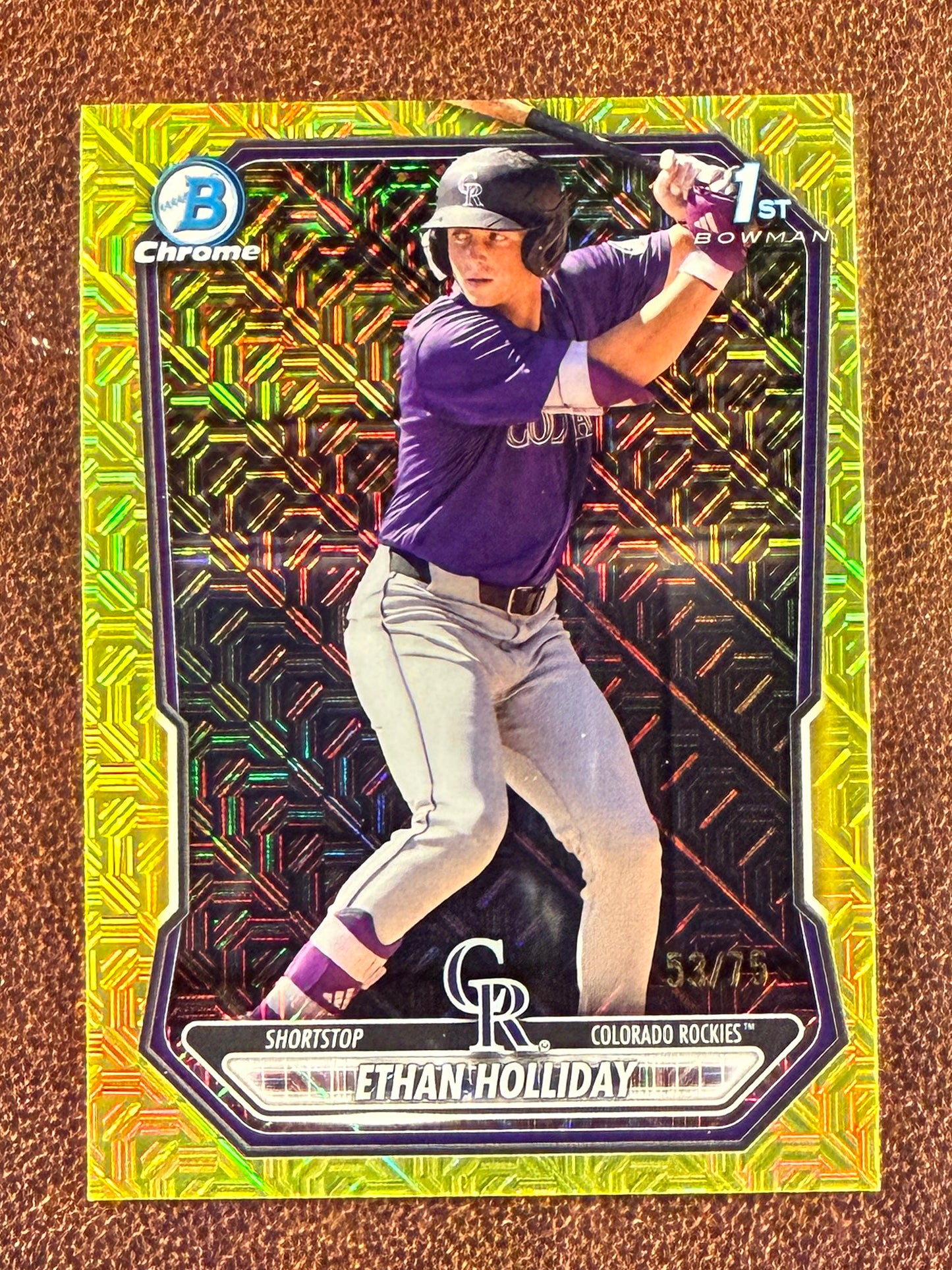 Ethan Holliday - 2026 Bowman - YELLOW 1st Bowman MOJO /75 - Rockies
