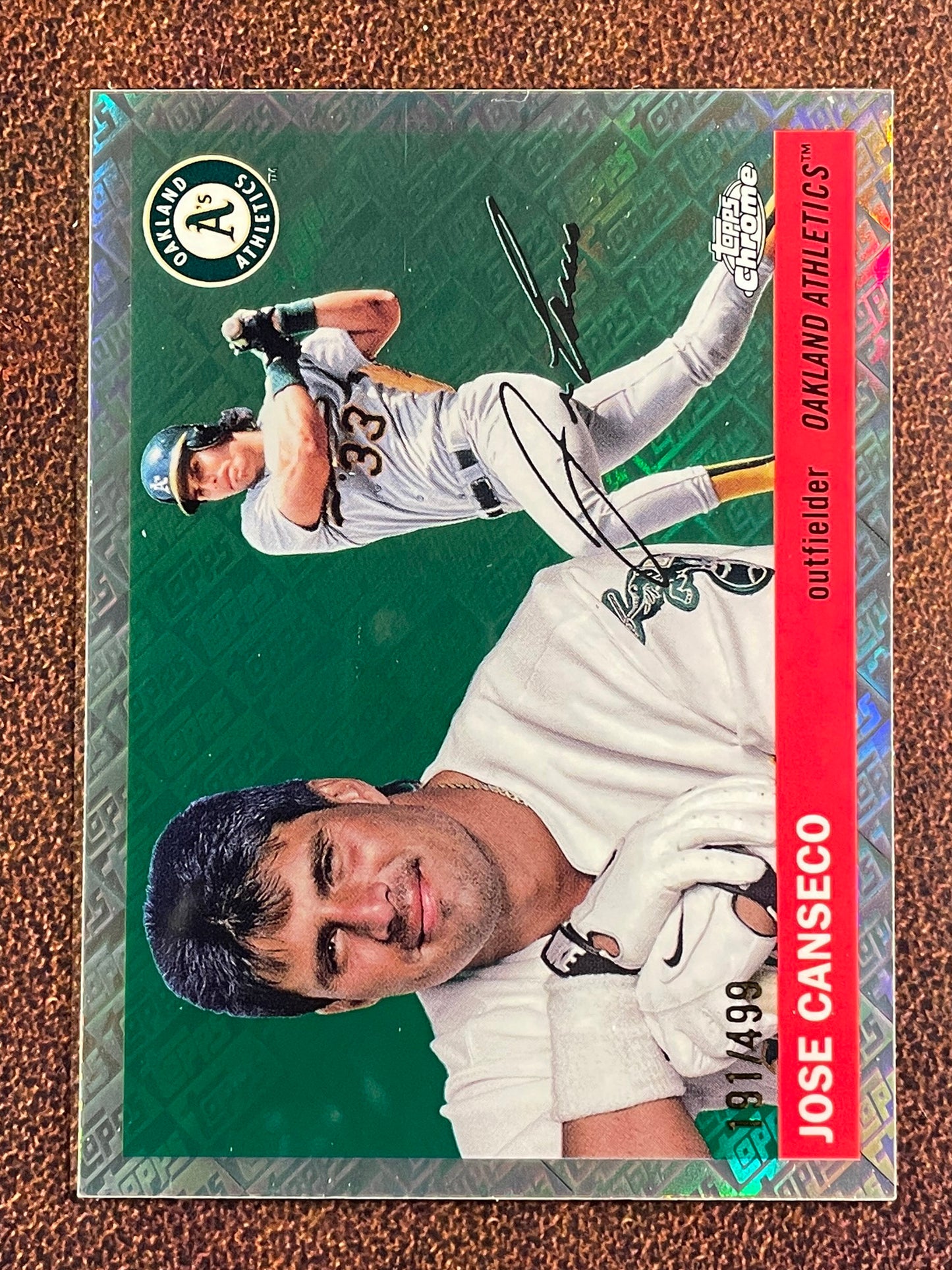 Jose Canseco - 2025 Topps Chrome Platinum - Topps Logo Refractor /499 - Athletics