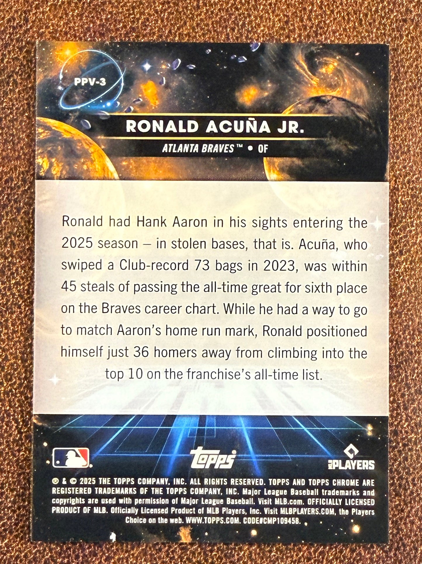 Ronald Acuna Jr. - 2025 Topps Chrome Cosmic - Planetary Pursuit VENUS - Braves