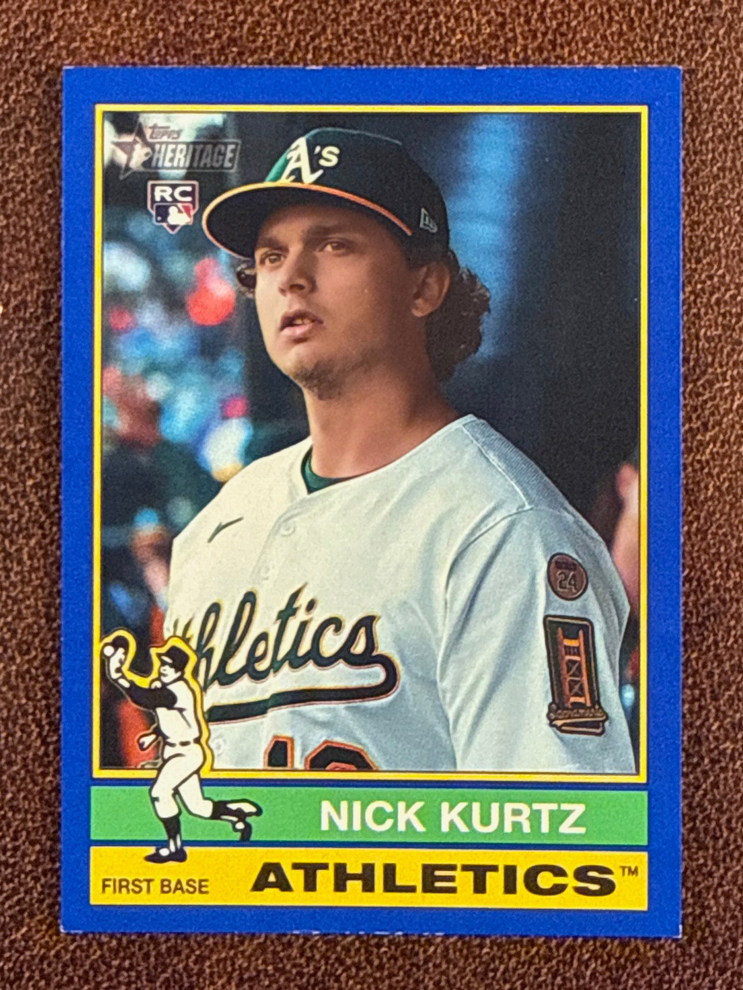 Nick Kurtz - 2025 Topps Heritage - Rookie BLUE Border (*Edge Issues*) - Athletics