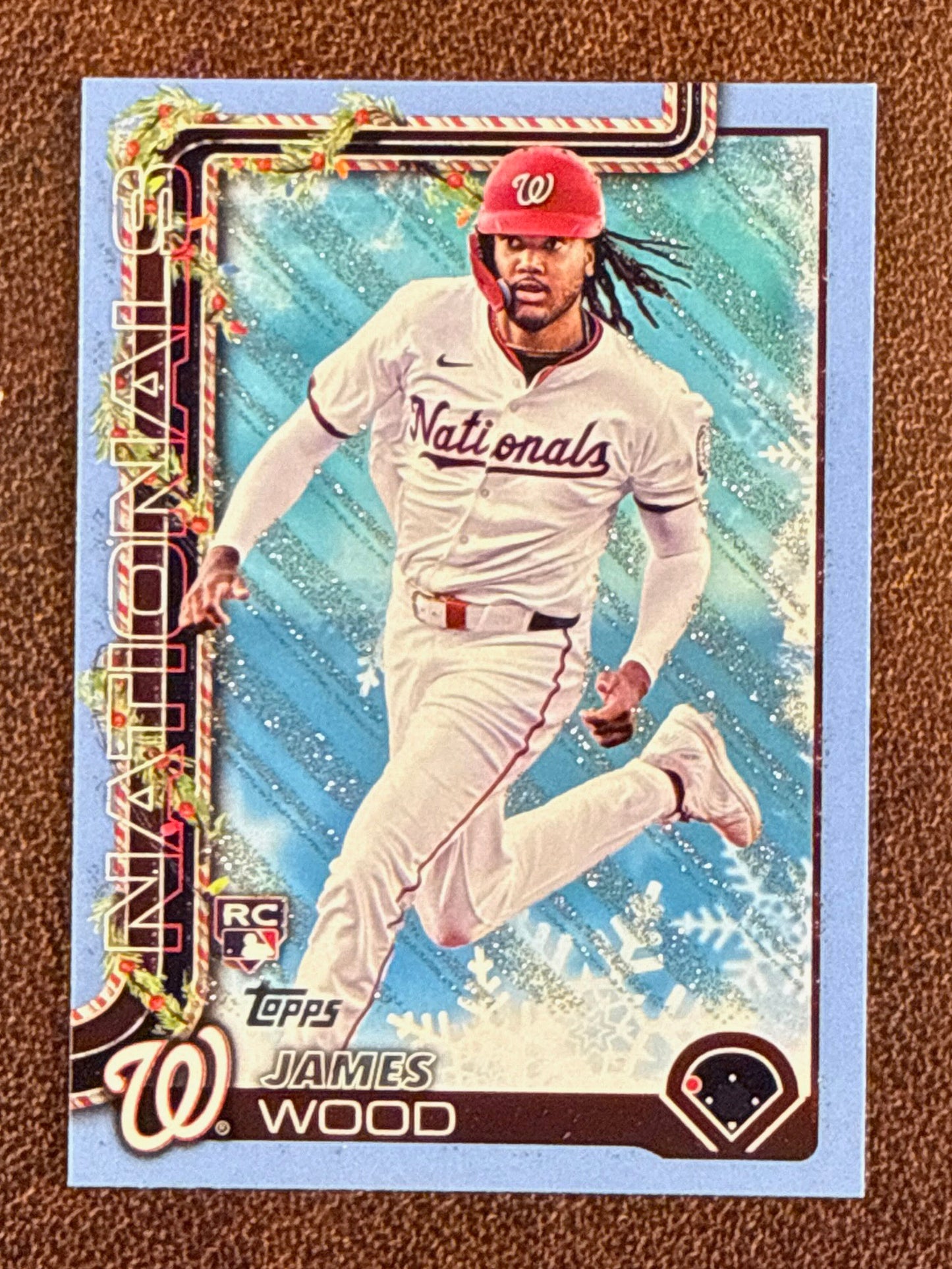 James Wood - 2025 Topps Holiday - Rookie Light Blue and White Glitter - Nationals