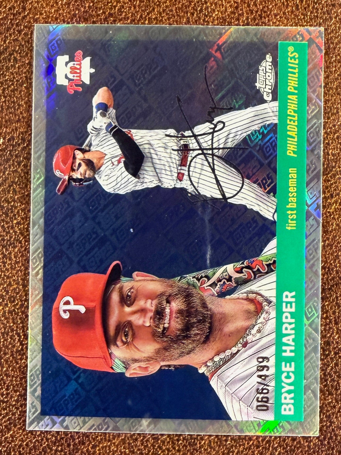 Bryce Harper - 2025 Topps Chrome Platinum - Topps Logo Fractor /499 - Phillies