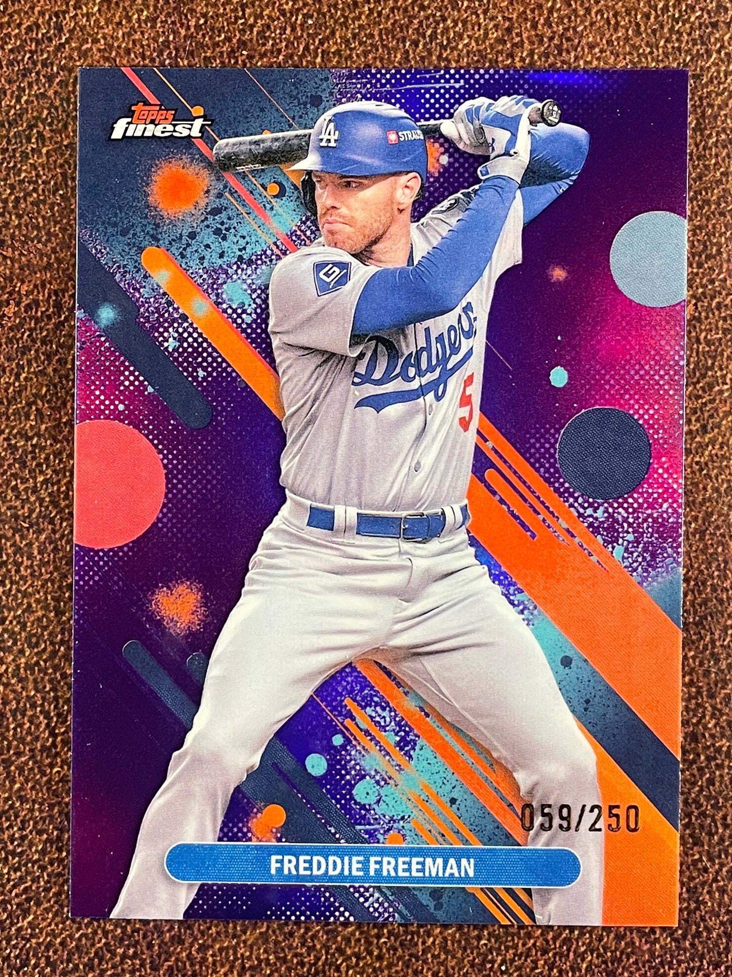 Freddie Freeman - 2025 Topps Finest - Common PURPLE Refractor /250 - Dodgers