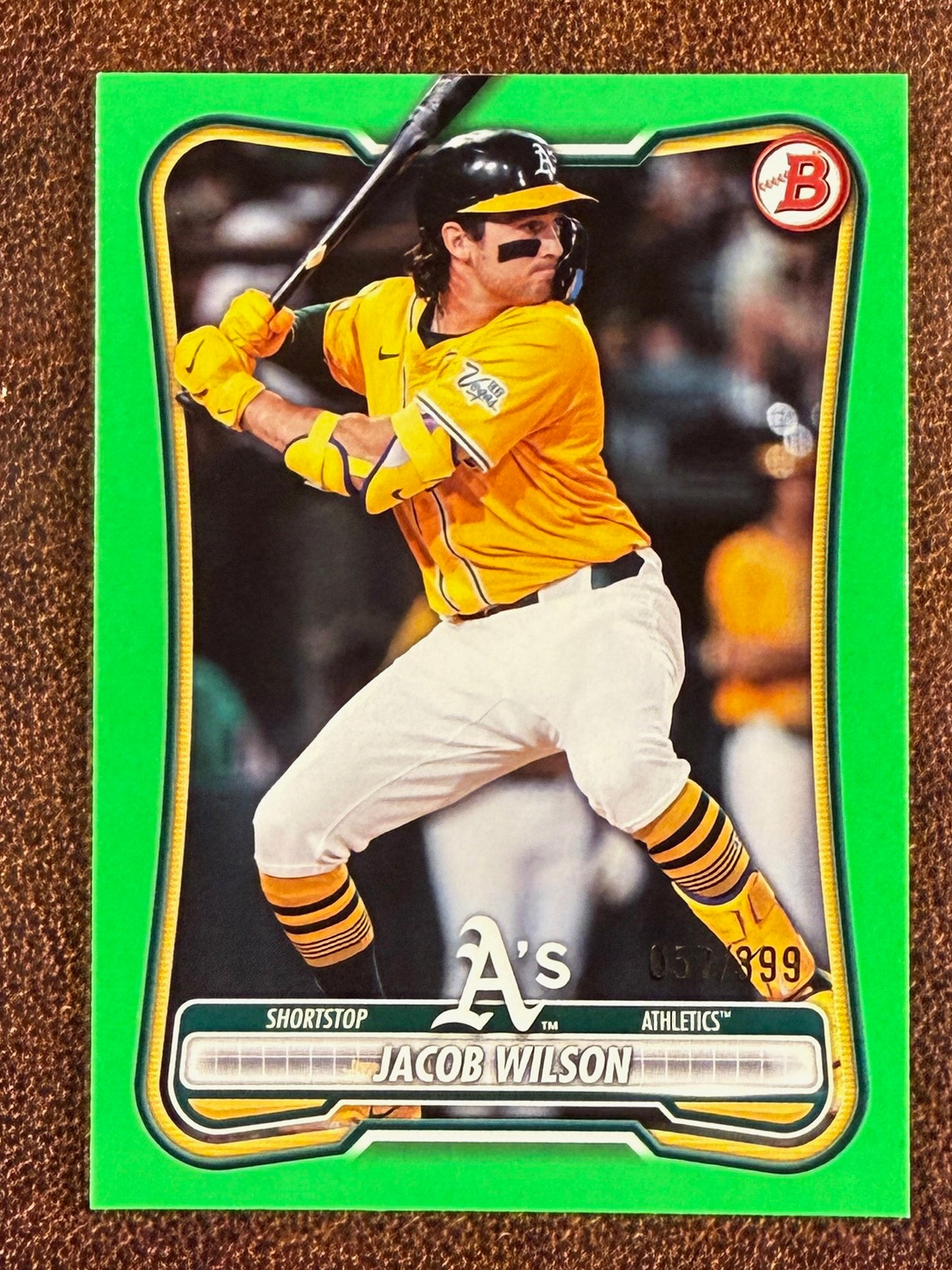 Jacob Wilson - 2026 Bowman - Neon Green Border /399 - Athletics
