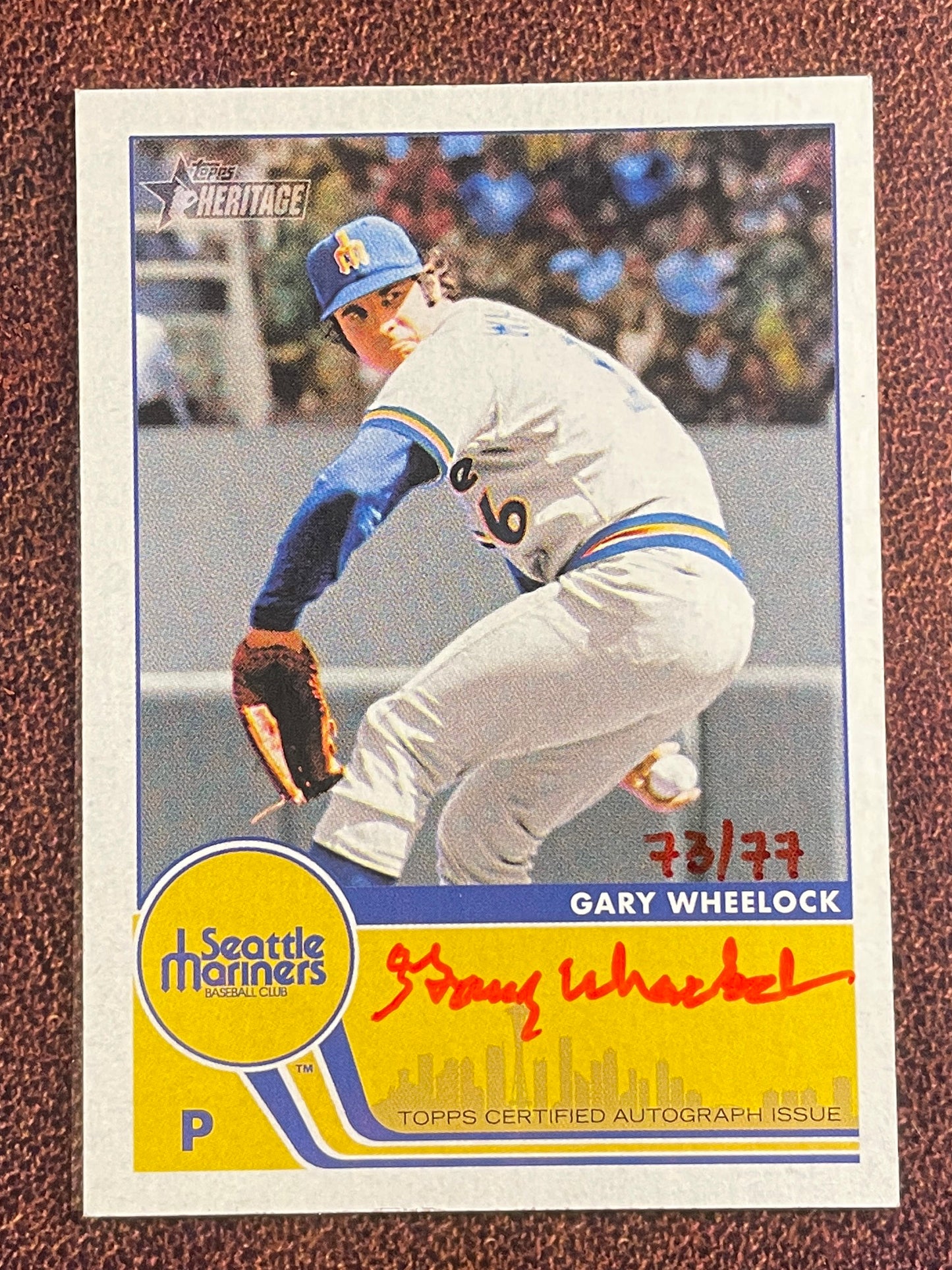 Gary Wheelock - 2025 Topps Heritage - Red Ink AUTO /77 - Mariners