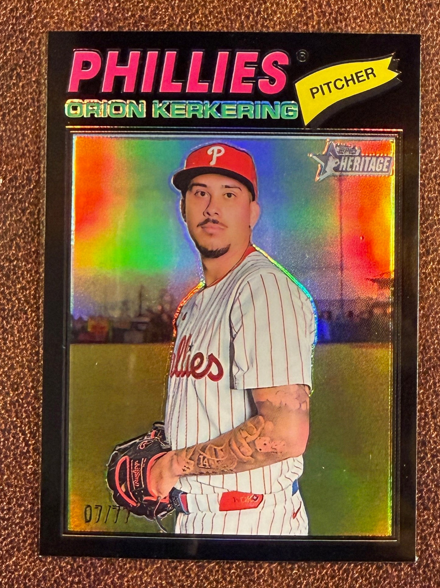 Orion Kerkering - 2026 Topps Heritage - BLACK Chrome /77 - Phillies