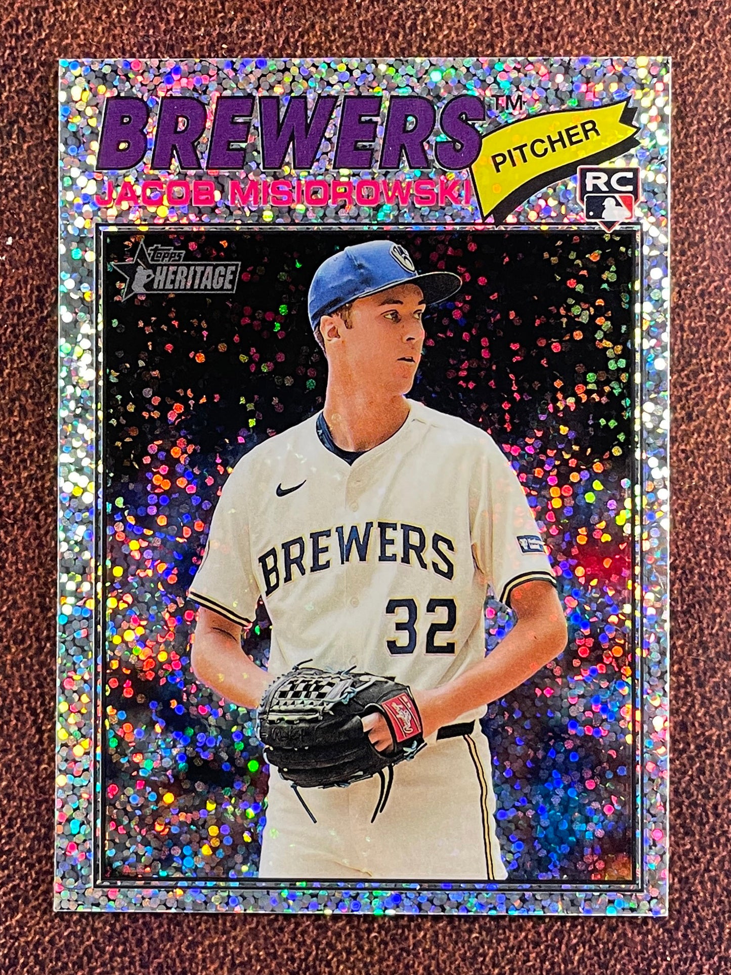 Jacob Misiorowski - 2026 Topps Heritage - Rookie SILVER Sparkle - Brewers