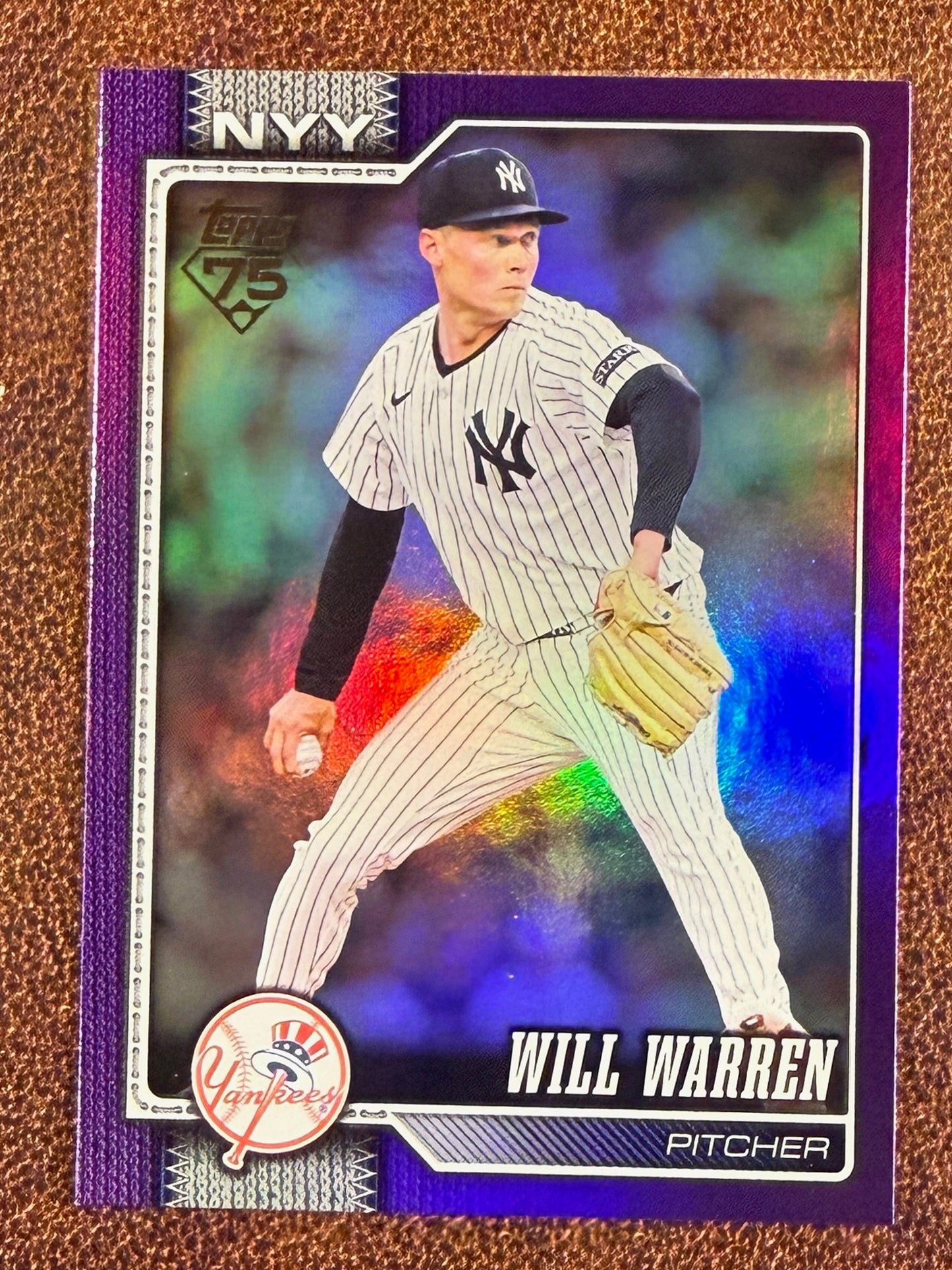 Will Warren - 2026 Topps Series 1 - PURPLE Foil /250 - Yankees