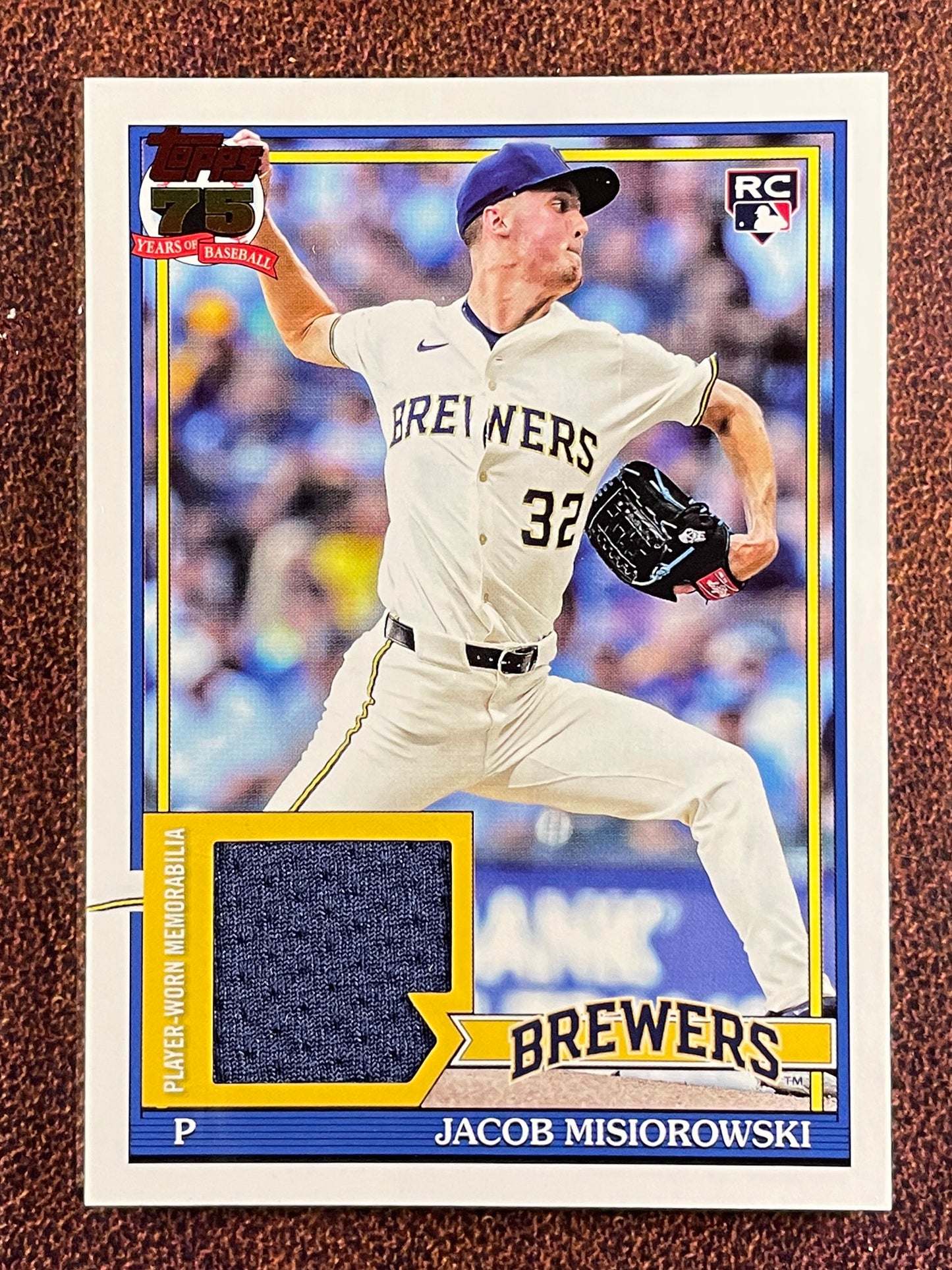 Jacob Misiorowski - 2026 Topps Series 1 - Rookie 1991 RELIC (blue patch) - Brewers