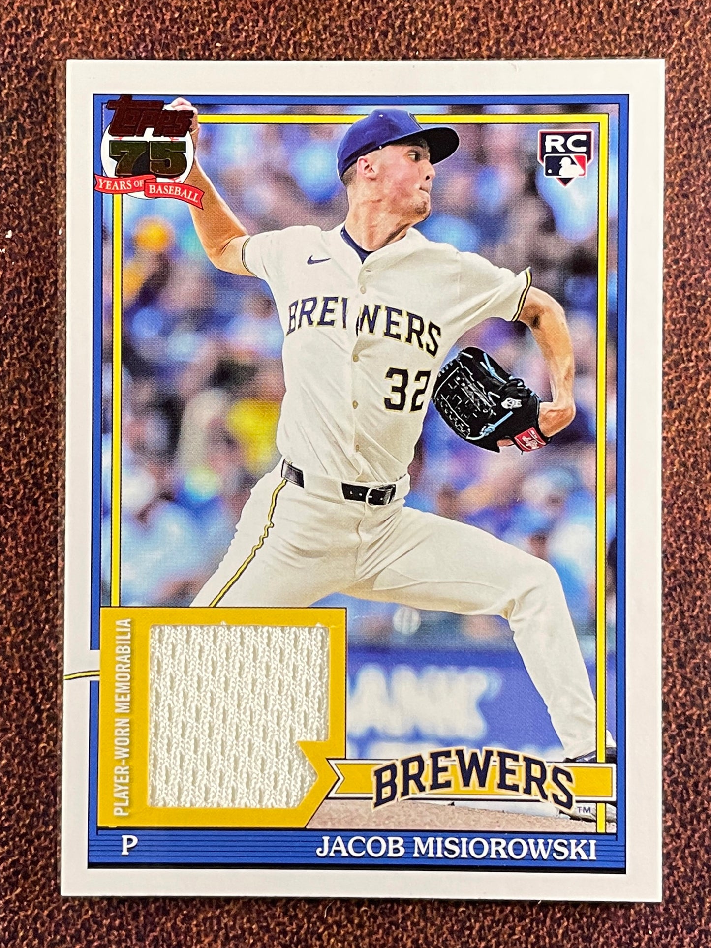 Jacob Misiorowski - 2026 Topps Series 1 - Rookie 1991 RELIC (white patch) - Brewers
