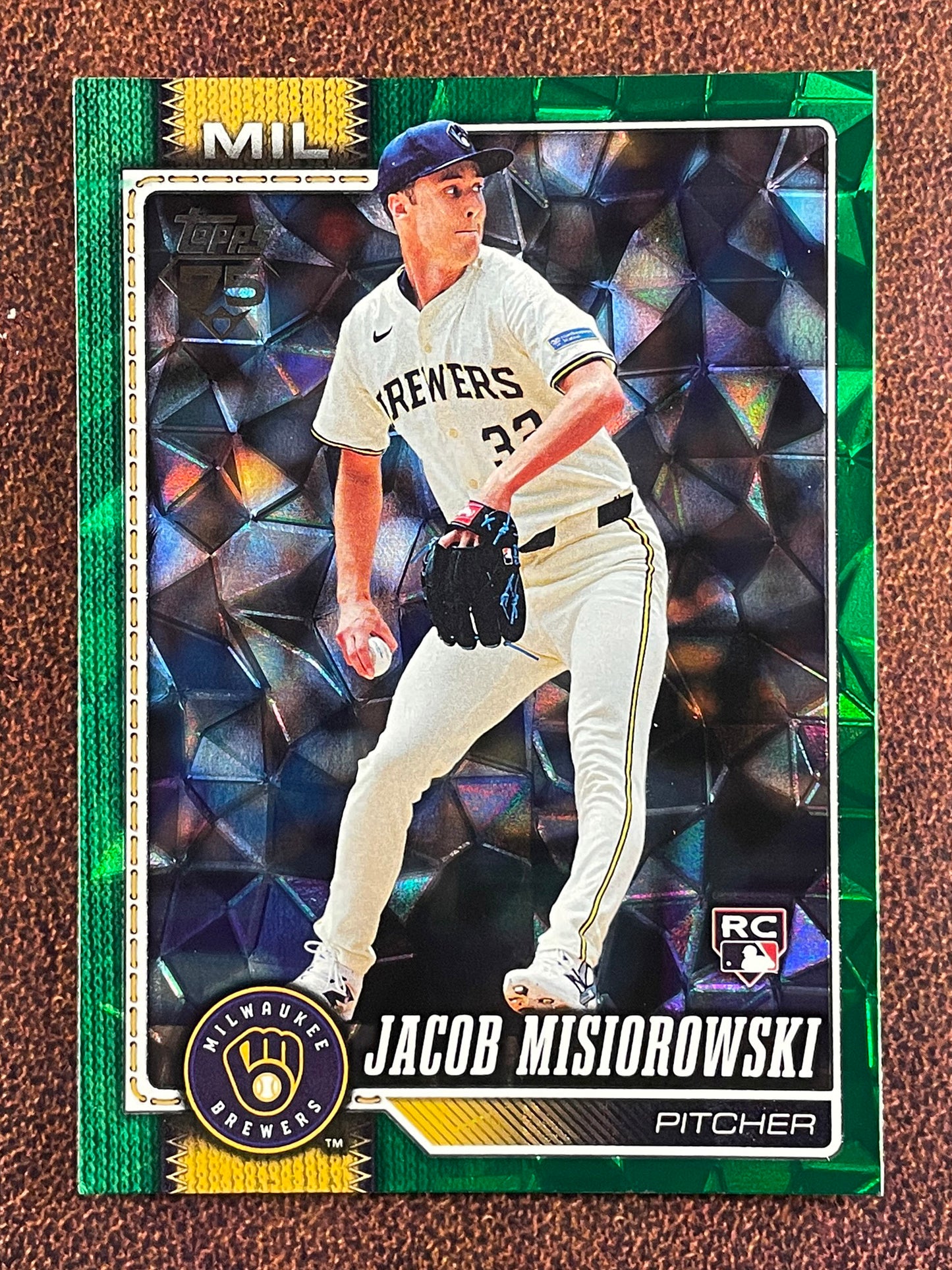 Jacob Misiorowski - 2026 Topps Series 1 - GREEN Rookie Diamante /99 - Brewers