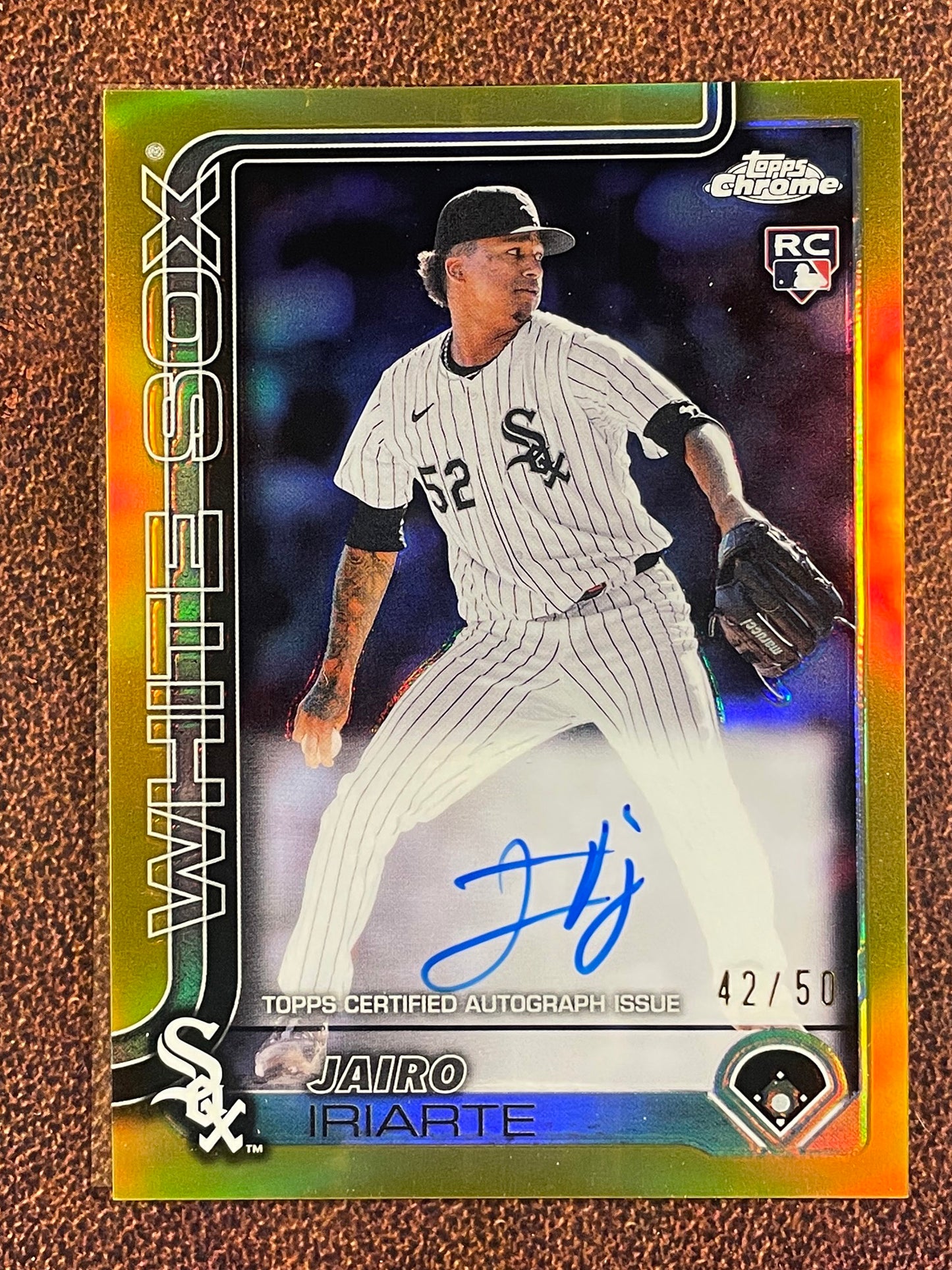Jairo Iriarte - 2025 Topps Chrome - GOLD Rookie AUTO /50 - White Sox