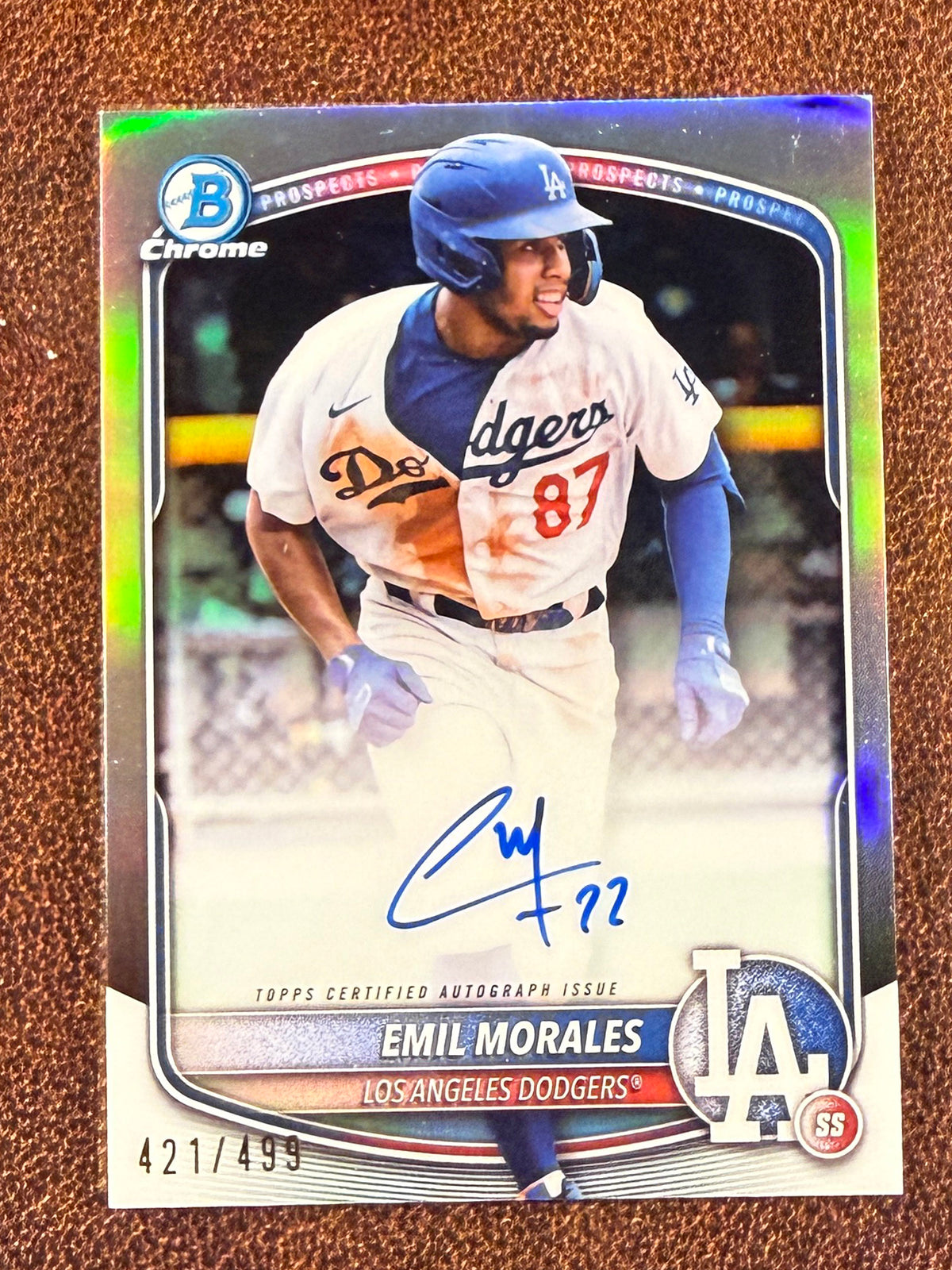 Emil Morales - 2025 Bowman Chrome - AUTO /499 - Dodgers