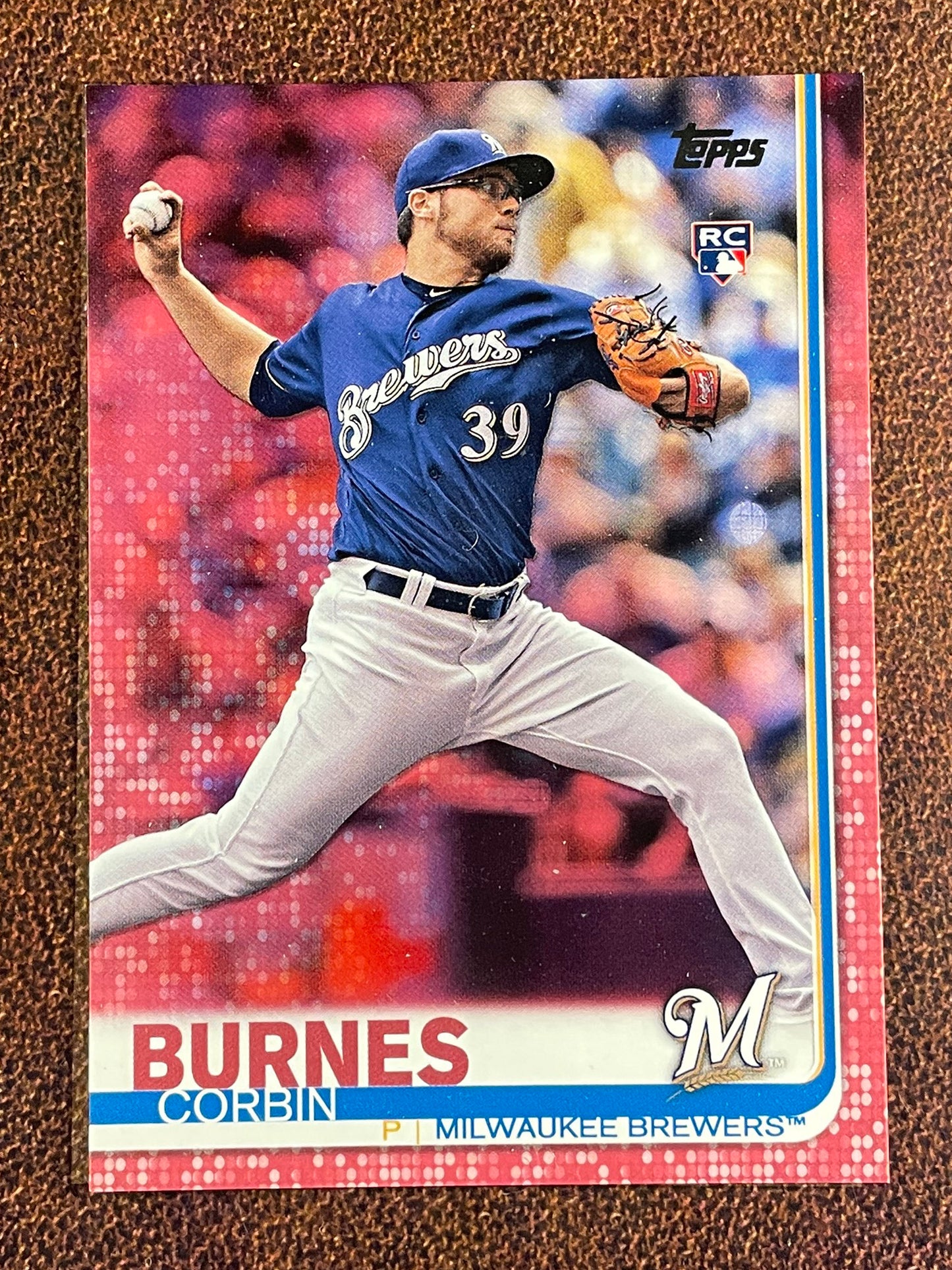 Corbin Burnes - 2019 Topps Series 1 - Mother's Day Parallel /50 (*Top Left Edge Nic*) - Brewers