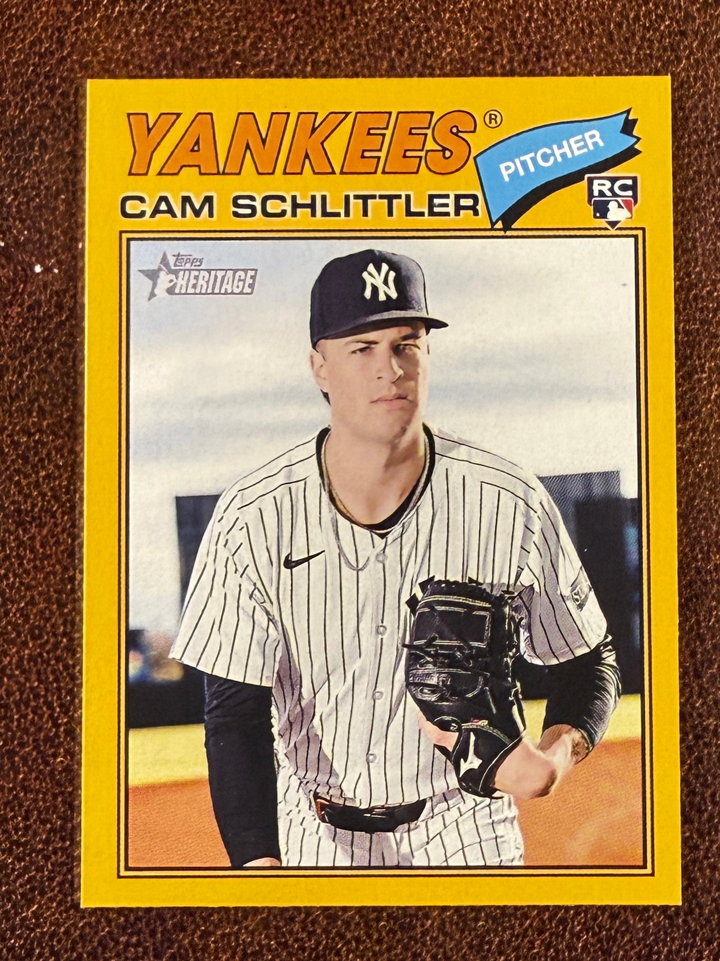 Cam Schlittler - 2026 Topps Heritage - DARK Yellow Rookie - Yankees